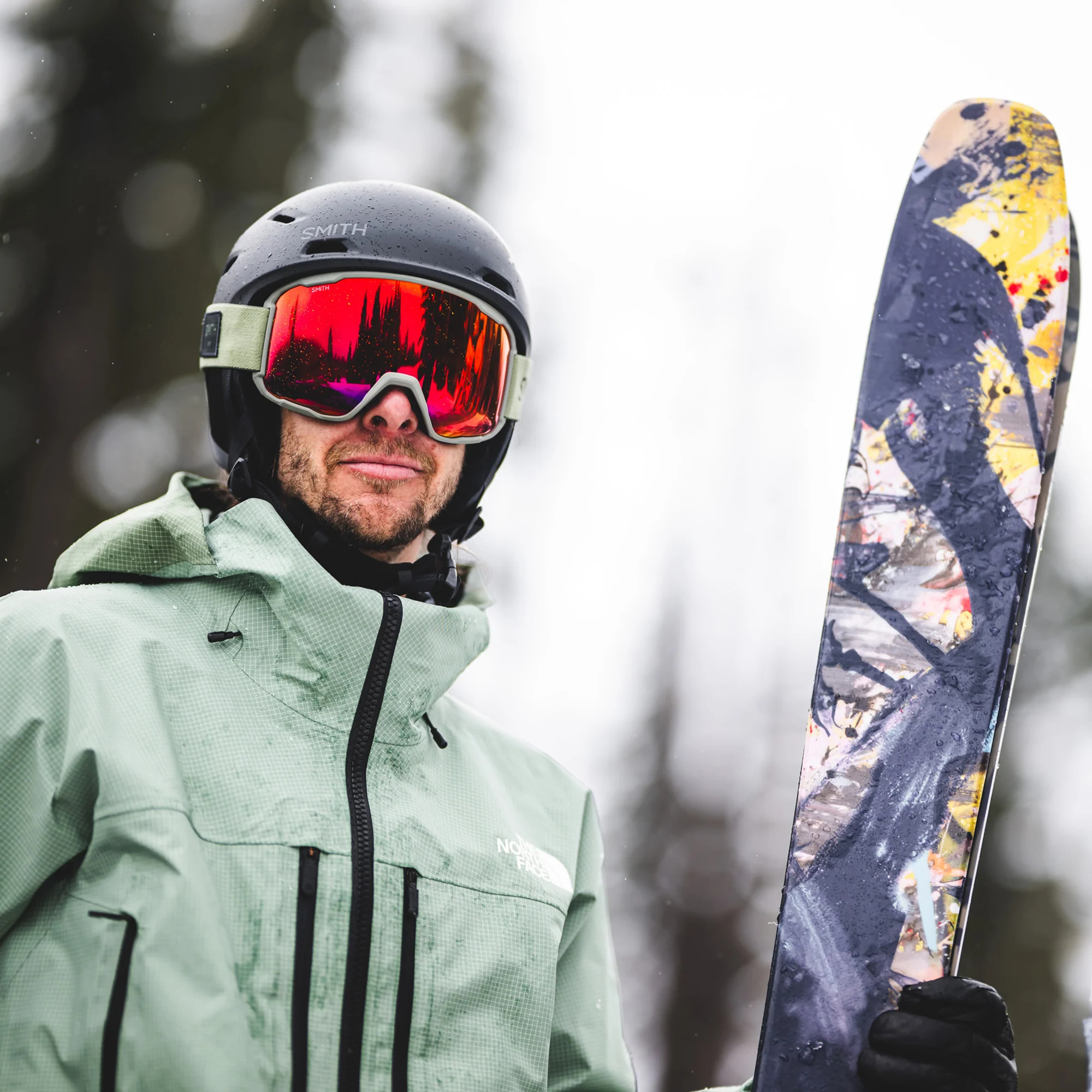 Masque de ski Smith - Preview - Vert Fatigue - ChromaPop Everyday Red Mirror 5