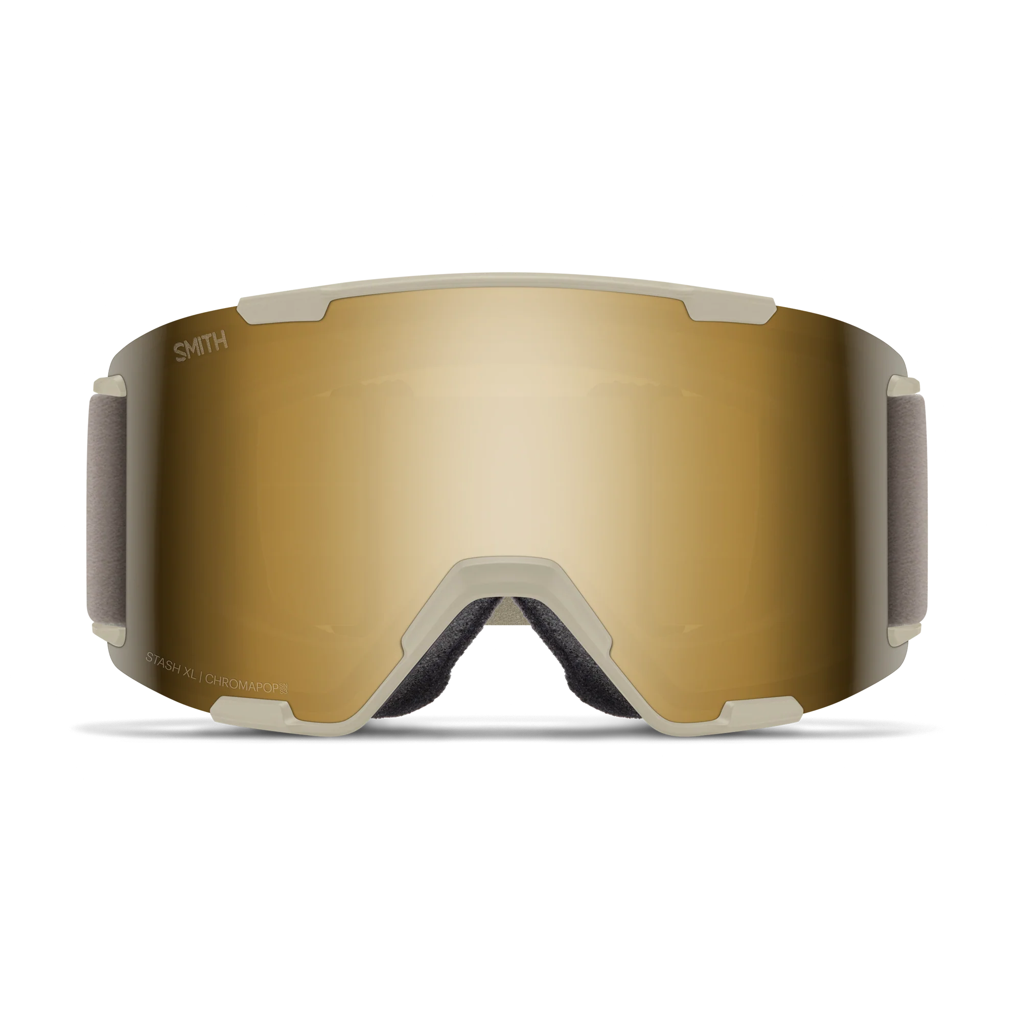 Masque de ski Smith - Stash XL - Craie - ChromaPop Sun Black Gold Mirror 2