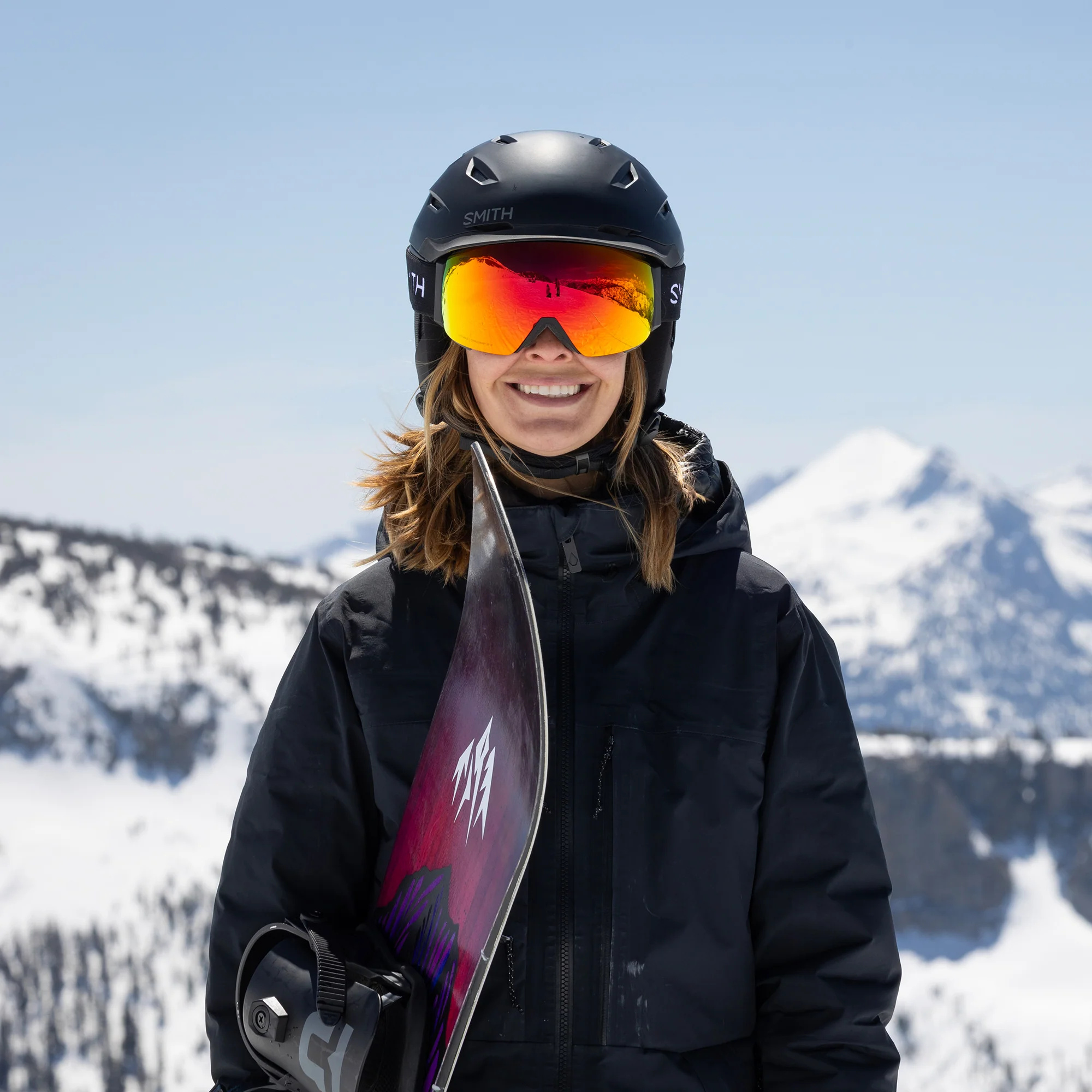 Masque de ski Smith - I/O MAG - Noir - ChromaPop Everyday Red Mirror