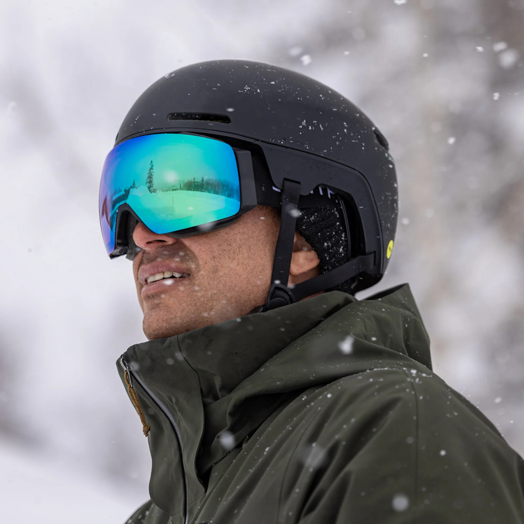 Masque de ski Smith - I/O MAG - Noir - ChromaPop Everyday Green Mirror