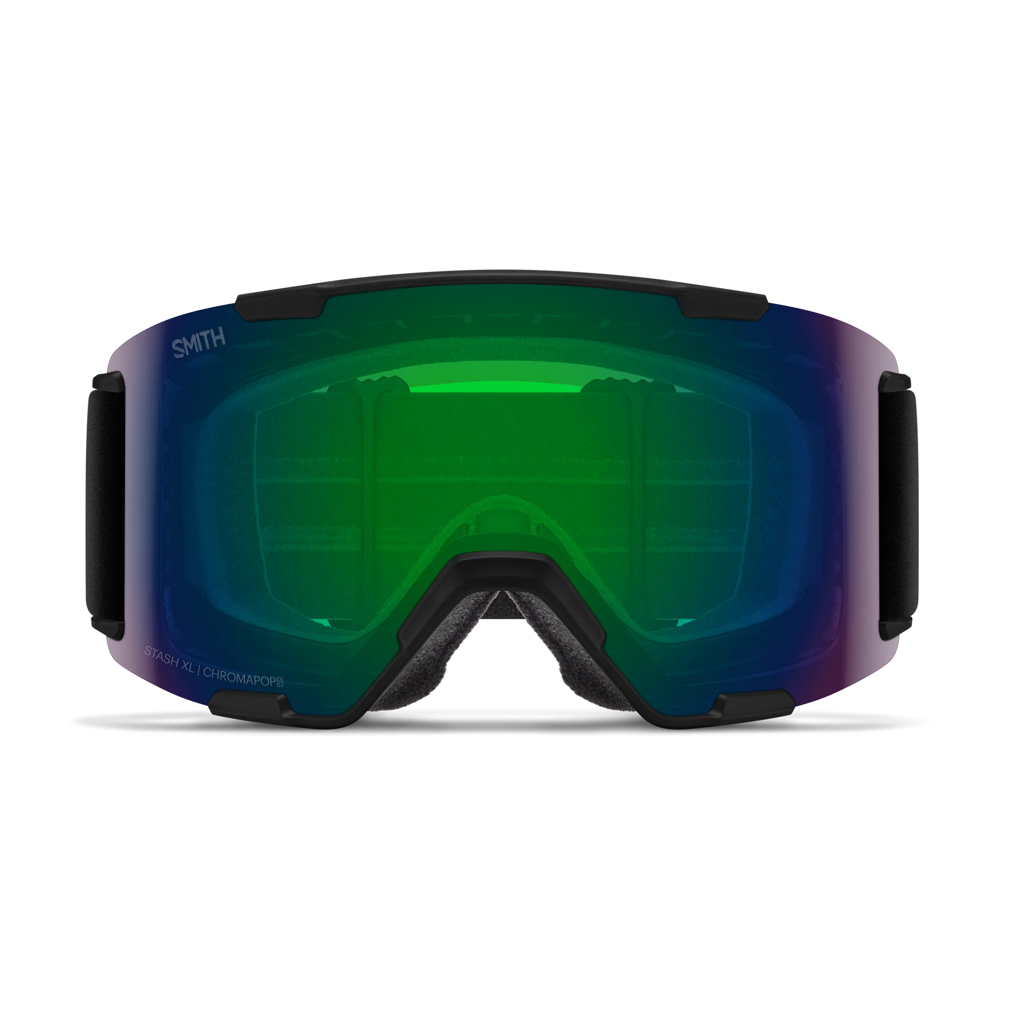 Masque de ski Smith - Stash XL - Noir - ChromaPop Everyday Green Mirror 2