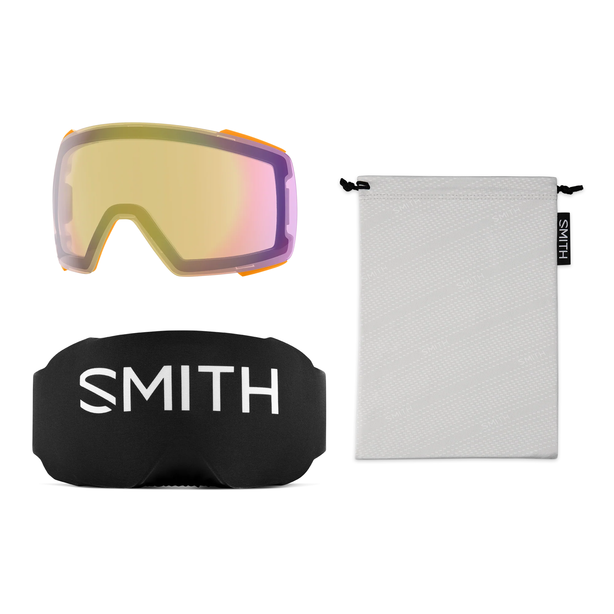 Masque de ski Smith - I/O MAG - Orange Électrique Sunrise - ChromaPop Everyday Red Mirror