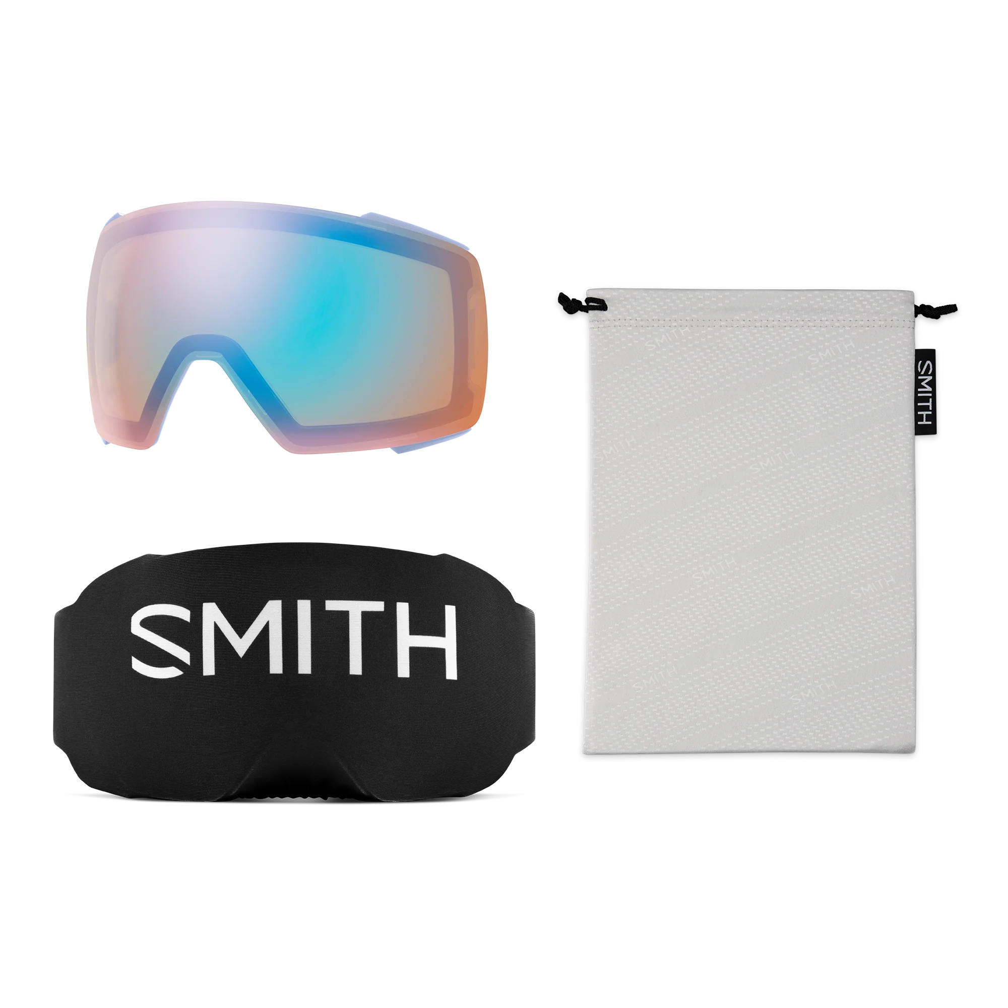 Masque de ski Smith - I/O MAG - Bleu Aura - ChromaPop Everyday Blue Mirror