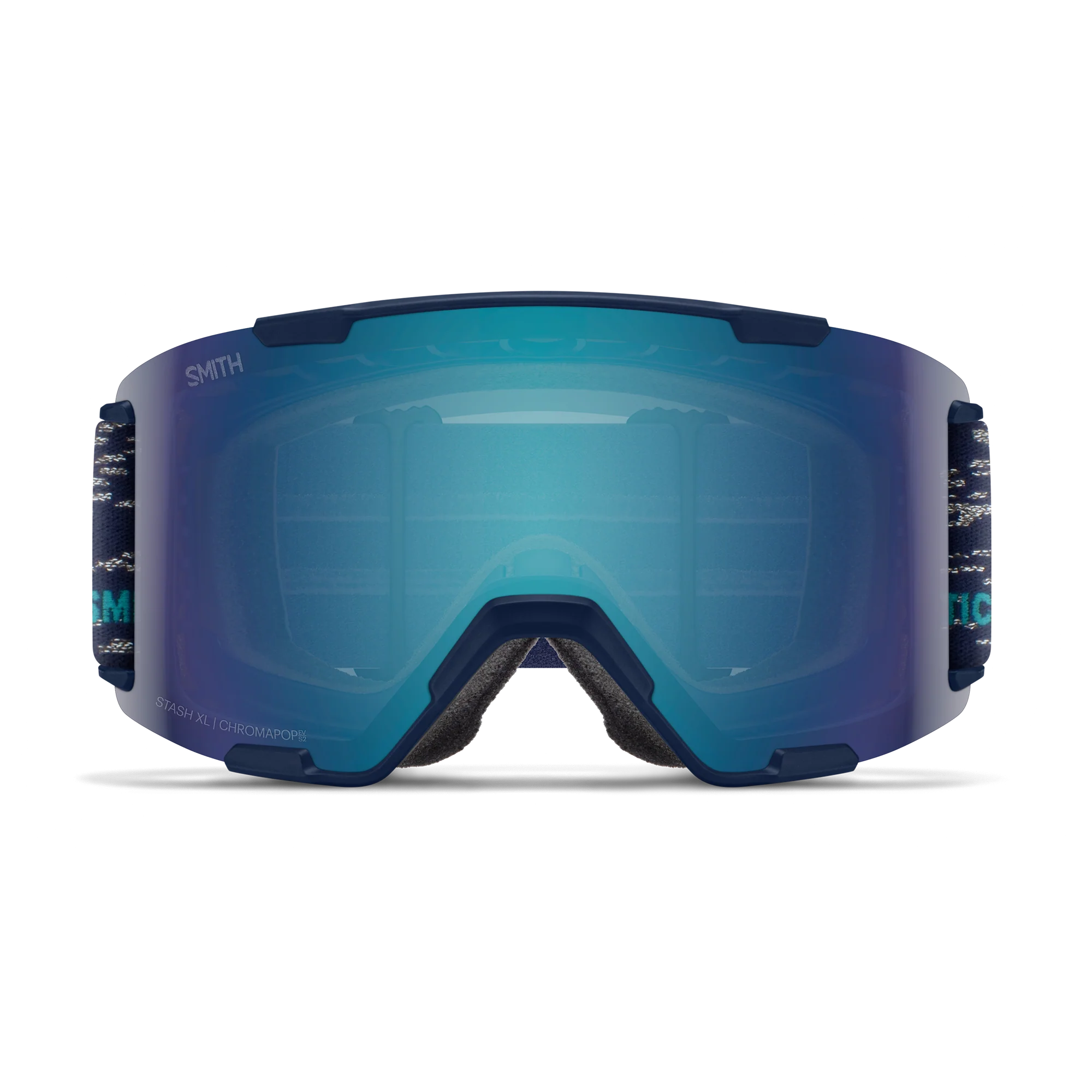 Masque de ski Smith - Stash XL - Bleu nuit Snow - ChromaPop Everyday Blue Mirror 2