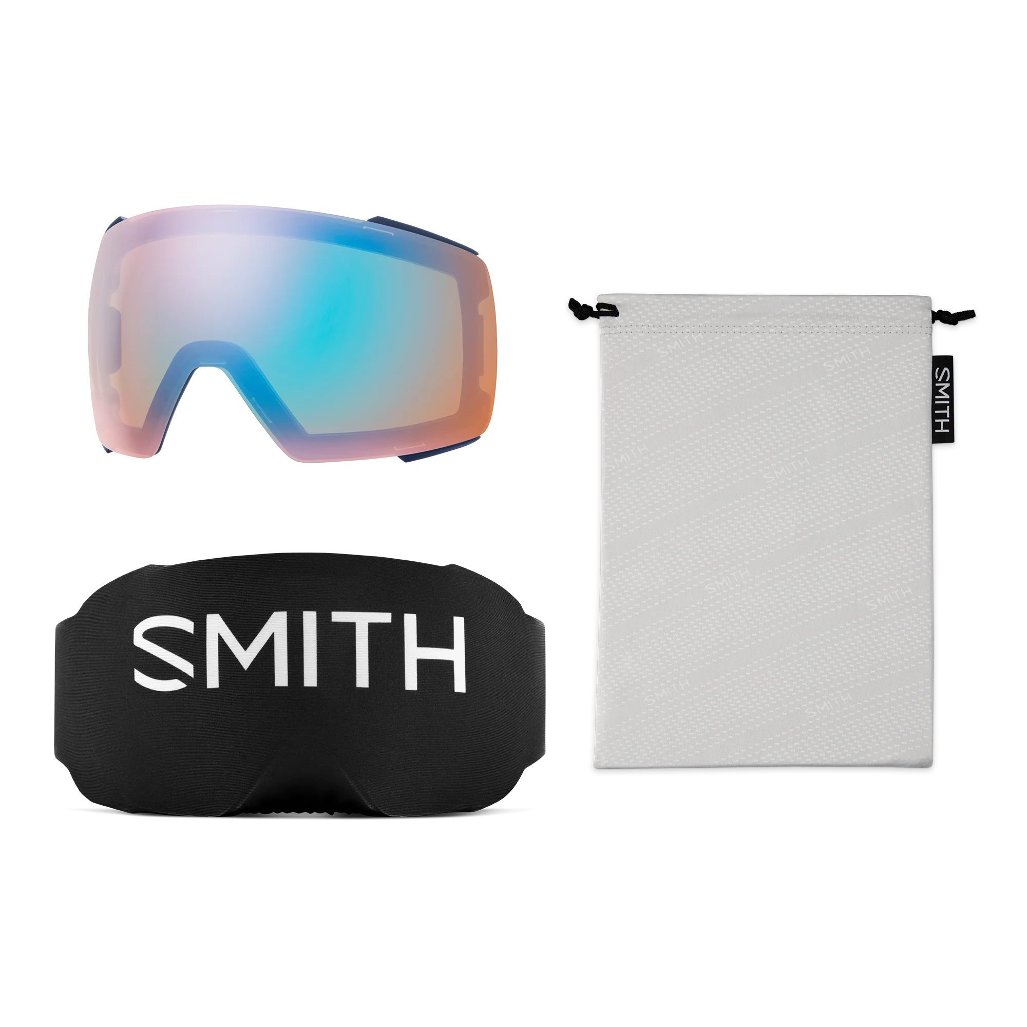 Masque de ski Smith - I/O MAG - Bleu Nuit Geo Alpine - ChromaPop Everyday Blue Mirror
