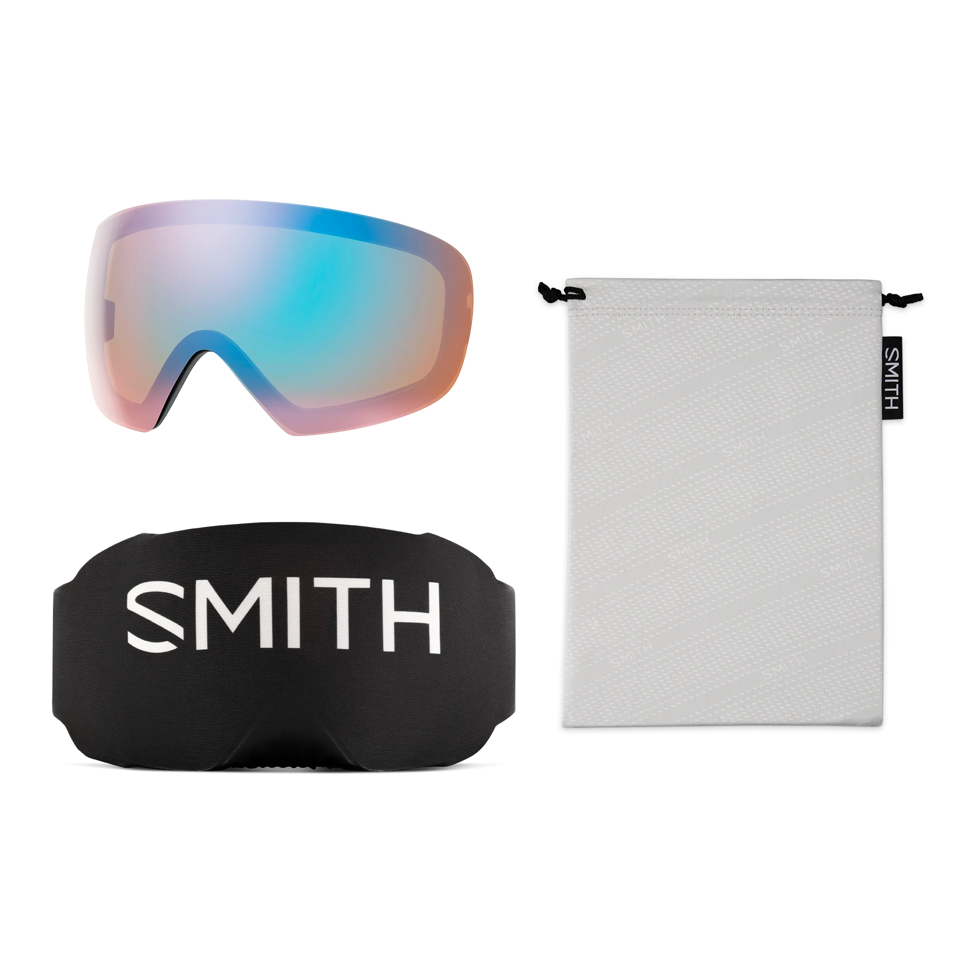 Masque de ski Smith - I/O MAG S - Noir - ChromaPop Everyday Blue Mirror