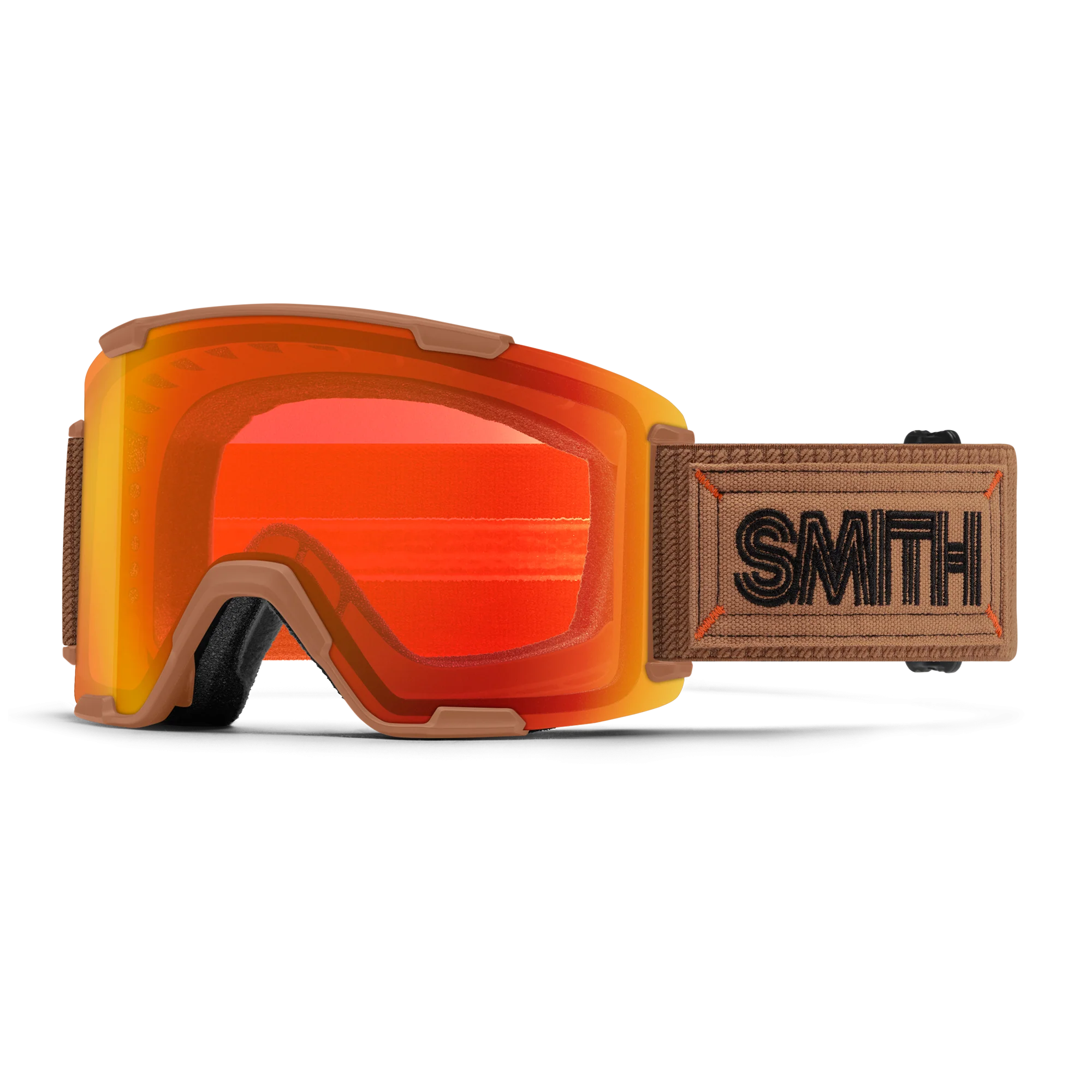 Masque de ski Smith - Stash XL - Camel Warm Steel - ChromaPop Everyday Red Mirror