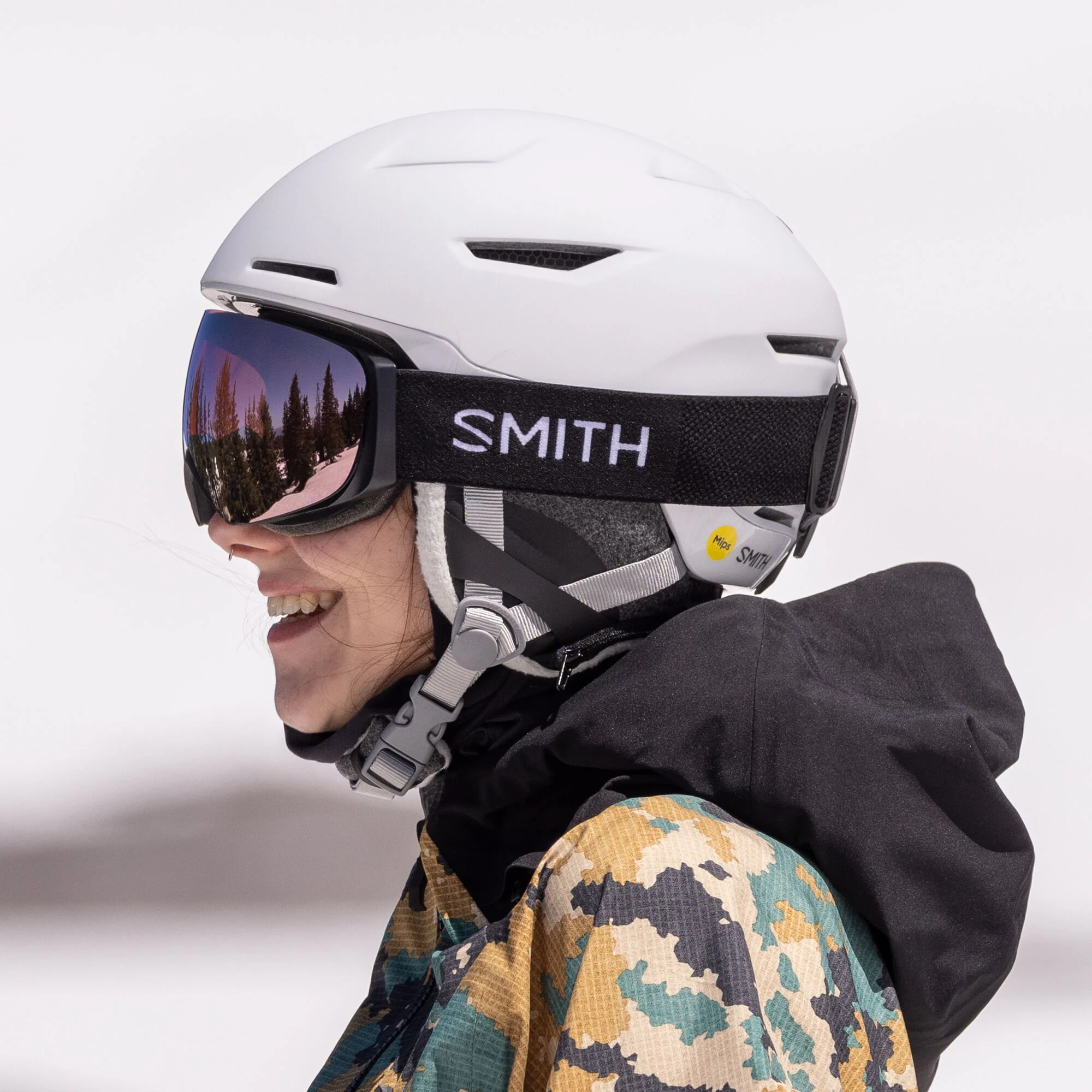 Masque de ski Smith - I/O MAG S - Noir - ChromaPop Everyday Rose Gold Mirror