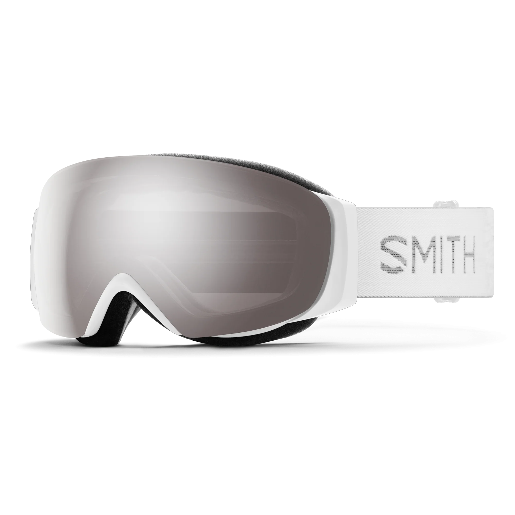 Masque de ski Smith - I/O MAG S - Blanc Chunky Knit - ChromaPop Sun Platinum Mirror