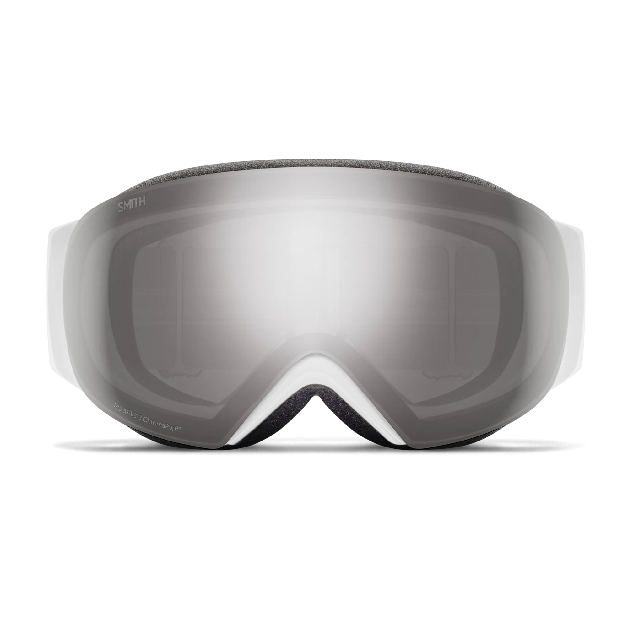 Masque de ski Smith - I/O MAG S - Blanc Chunky Knit - ChromaPop Sun Platinum Mirror