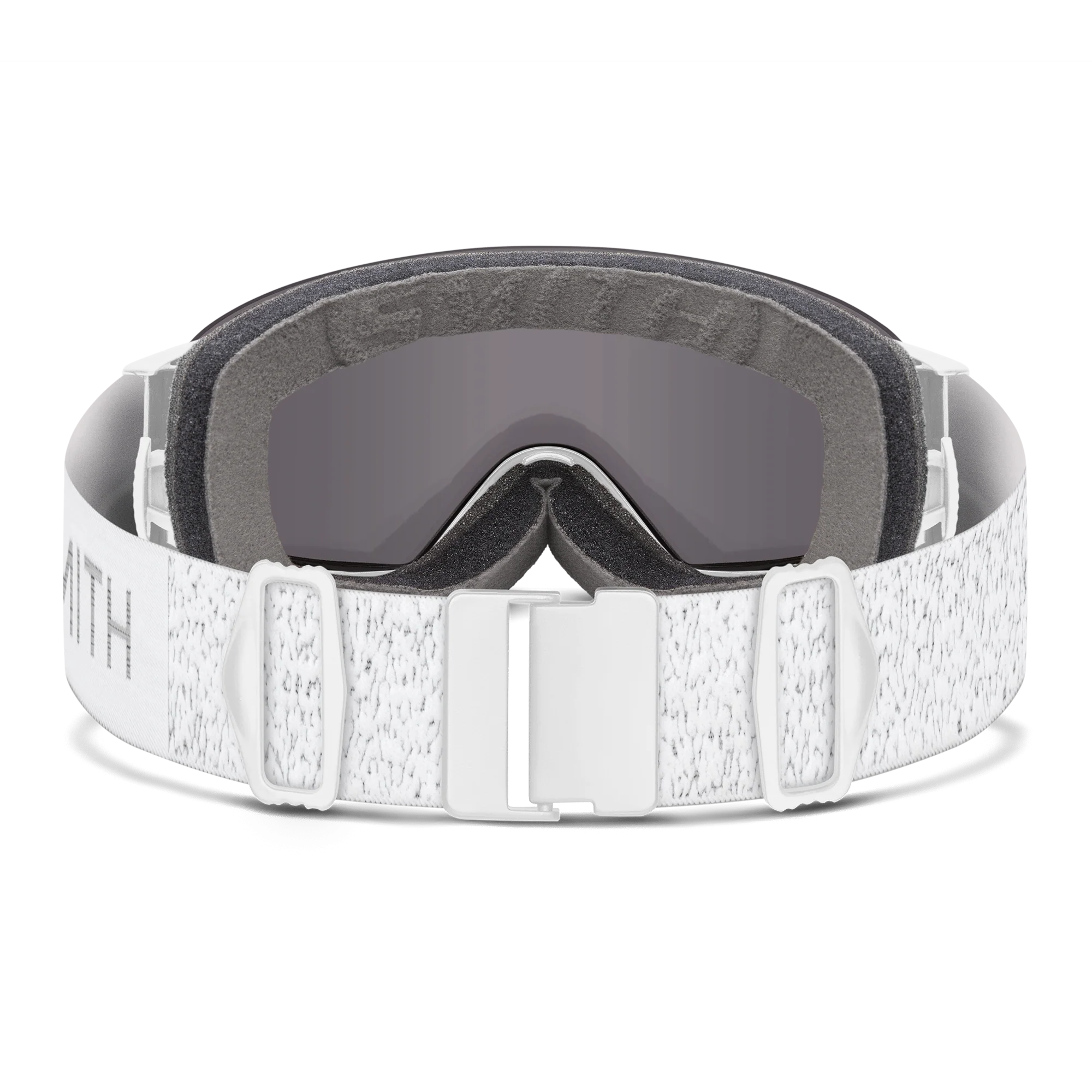 Masque de ski Smith - I/O MAG S - Blanc Chunky Knit - ChromaPop Sun Platinum Mirror