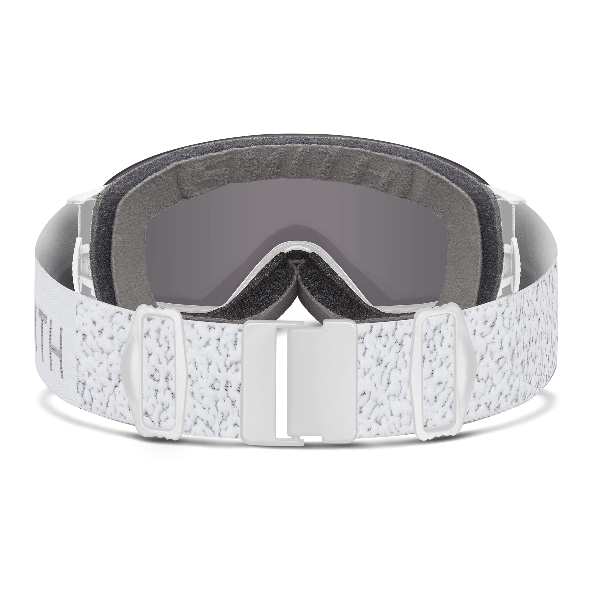 Masque de ski Smith - I/O MAG S - Blanc Chunky Knit - ChromaPop Everyday Rose Gold Mirror