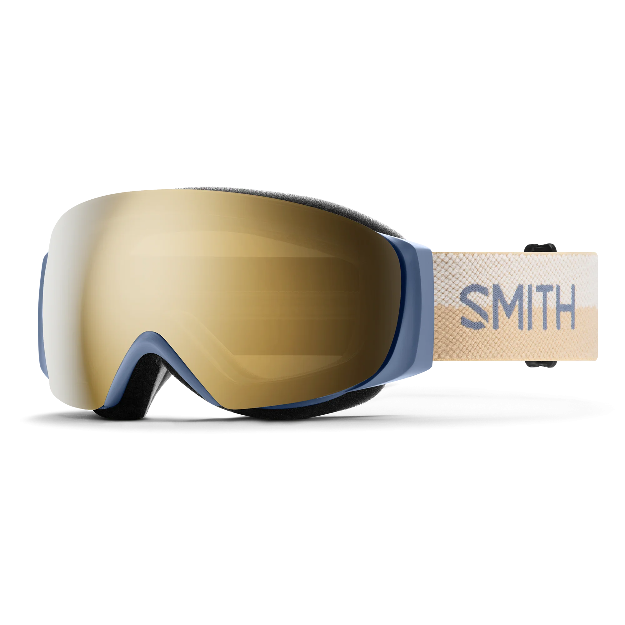 Masque de ski Smith - I/O MAG S - Bleu Acier Split - ChromaPop Sun Black Gold Mirror