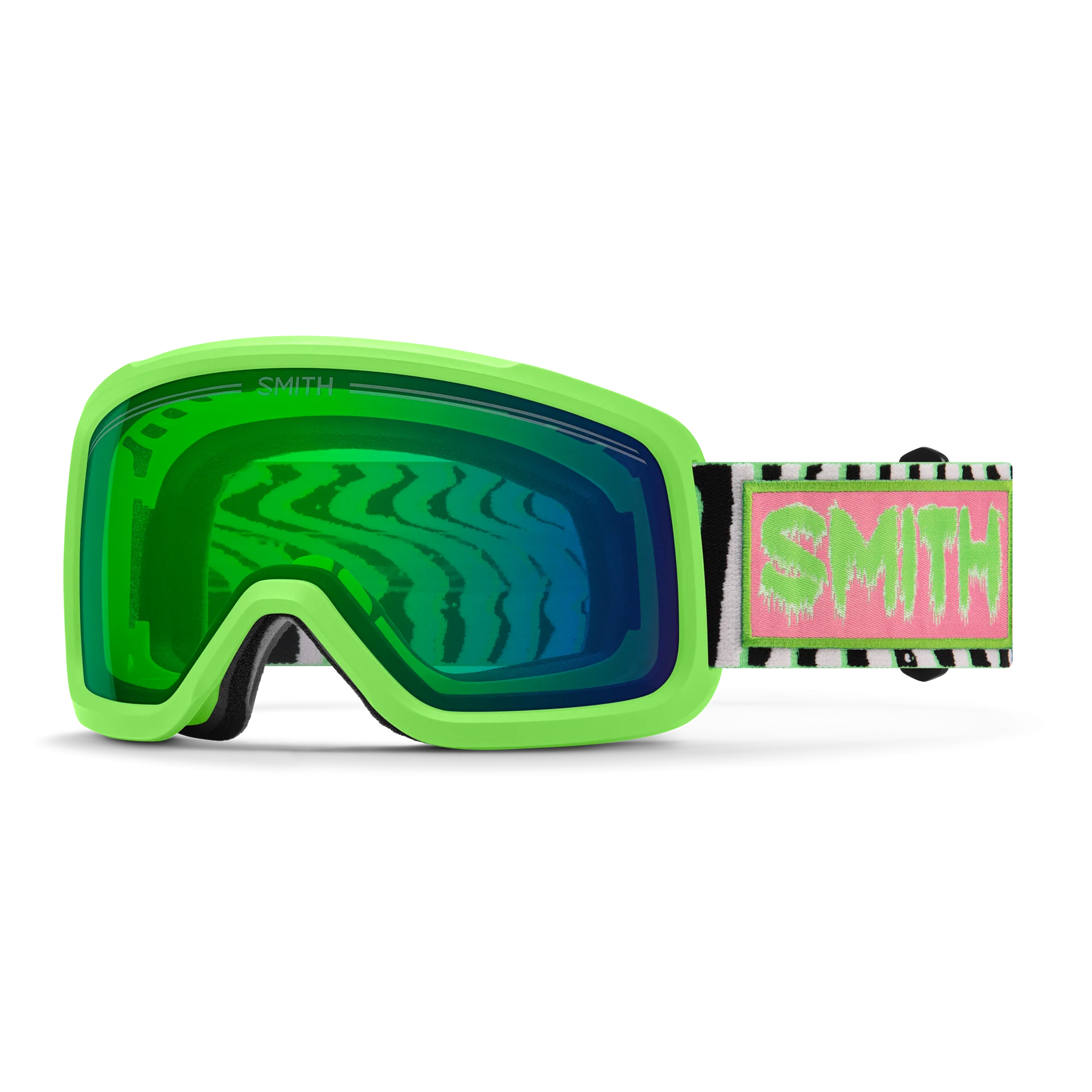 Masque de ski Smith - Shakedown - Slime Static Shag - ChromaPop Everyday Green Mirror