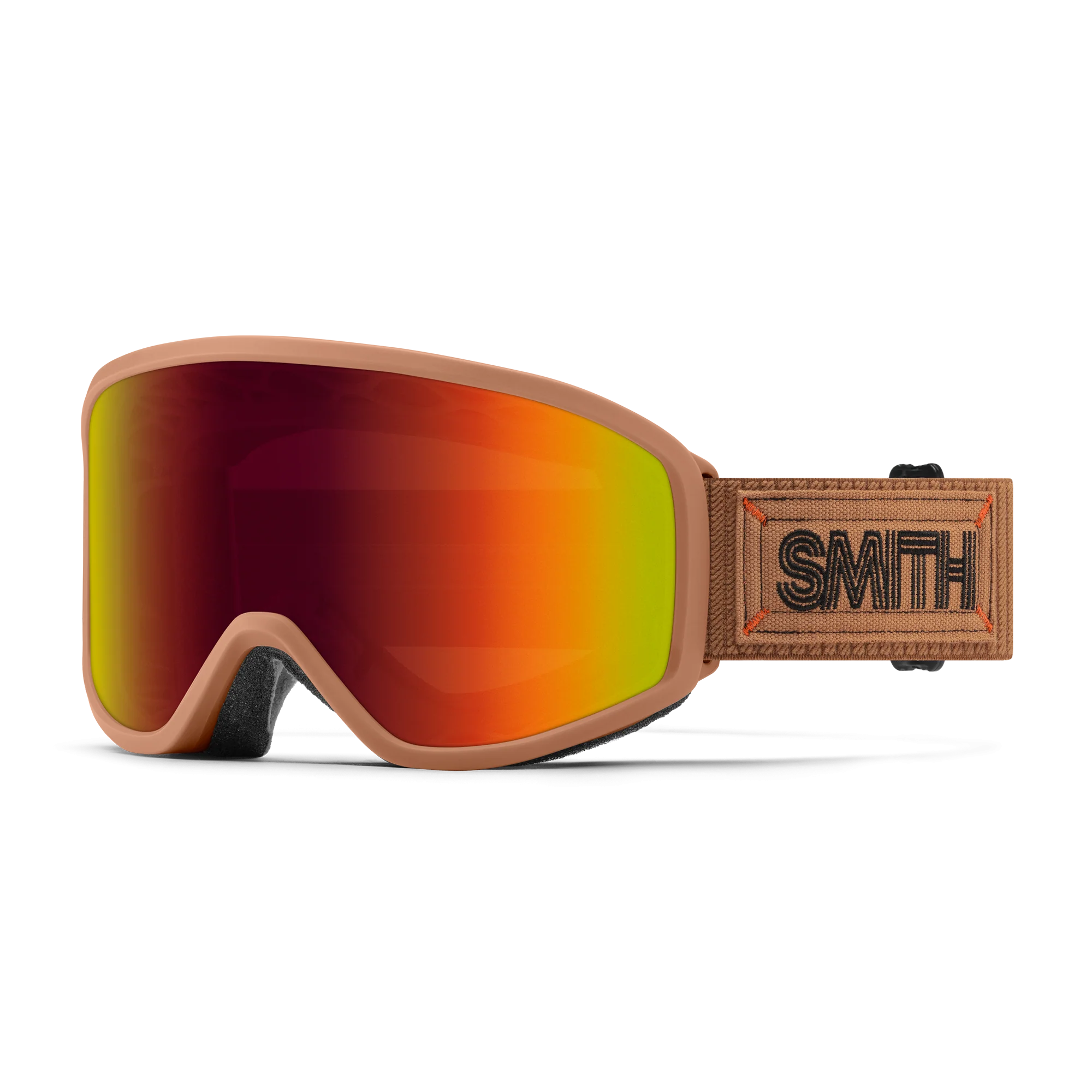Masque de ski Smith - Reason OTG - Camel Warm Steel - Red Sol-X Mirror Antifog