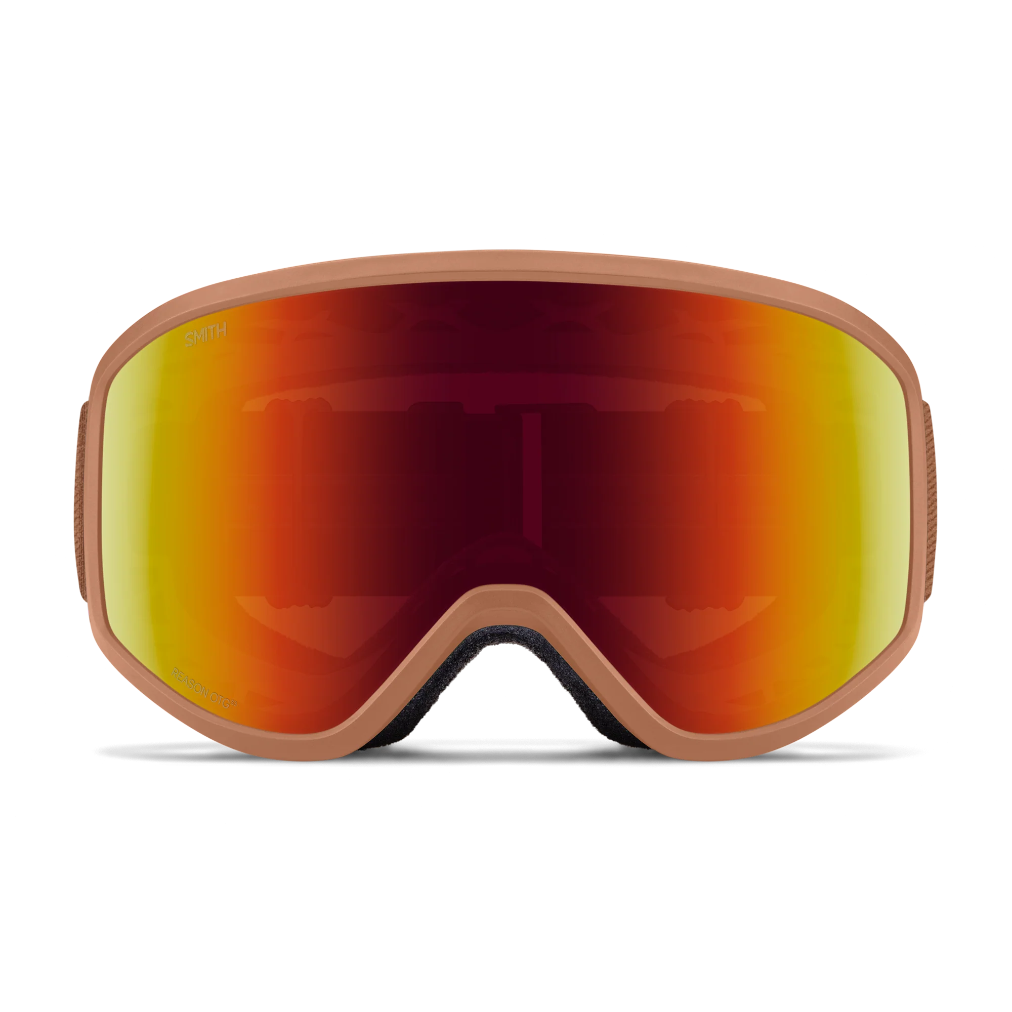 Masque de ski Smith - Reason OTG - Camel Warm Steel - Red Sol-X Mirror Antifog