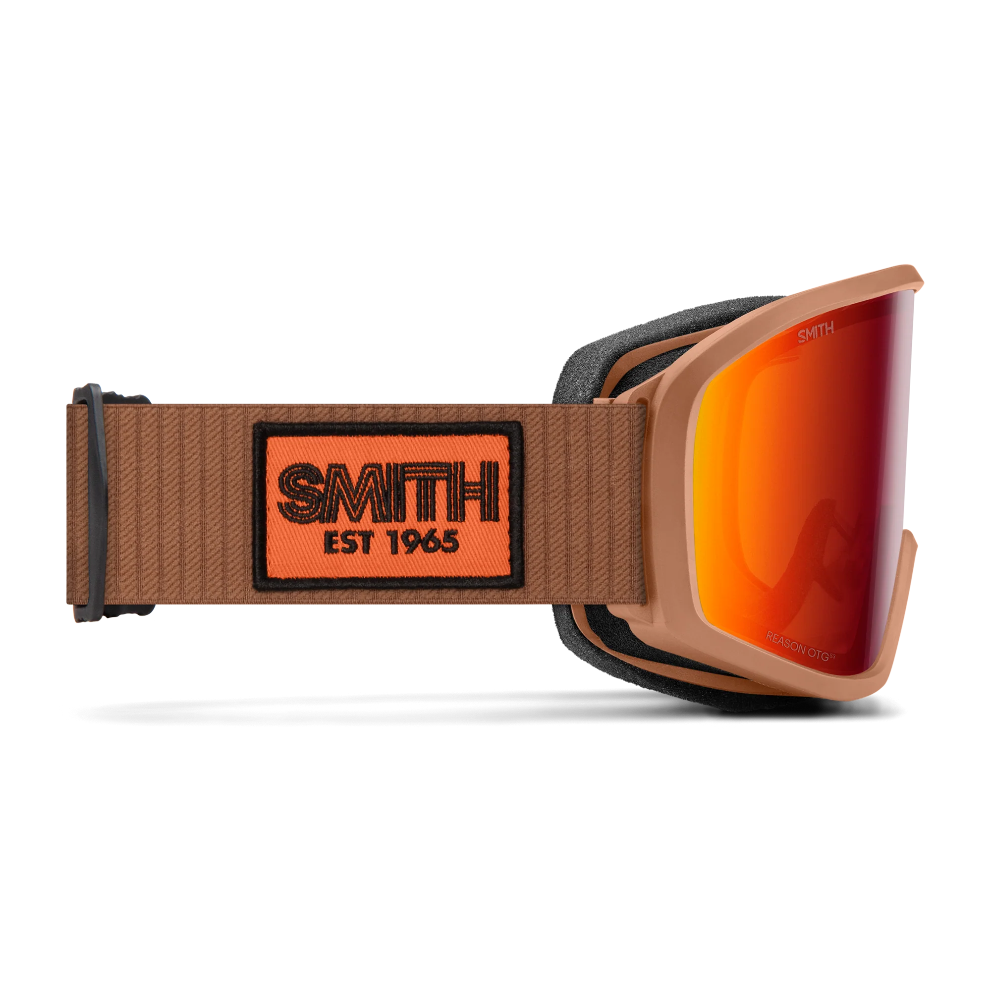Masque de ski Smith - Reason OTG - Camel Warm Steel - Red Sol-X Mirror Antifog
