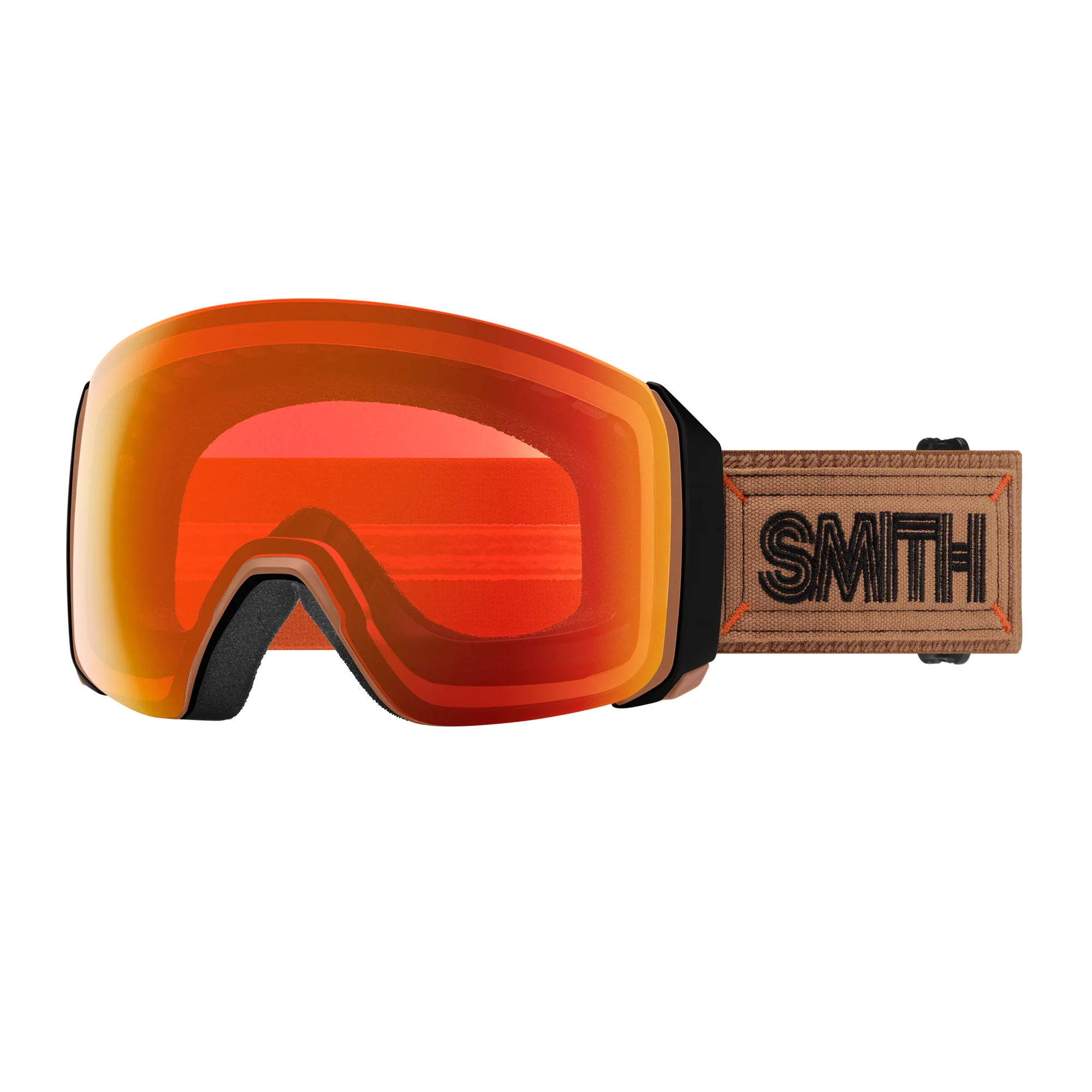 Masque de ski Smith - 4D MAG XL - Noir Warm Steel - ChromaPop Everyday Red Mirror