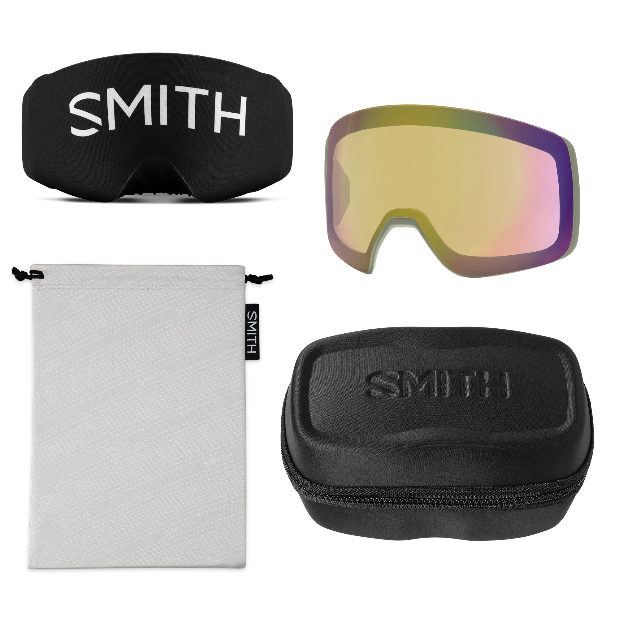 Masque de ski Smith - 4D MAG - Vert Fatigue - ChromaPop Everyday Red Mirror 5