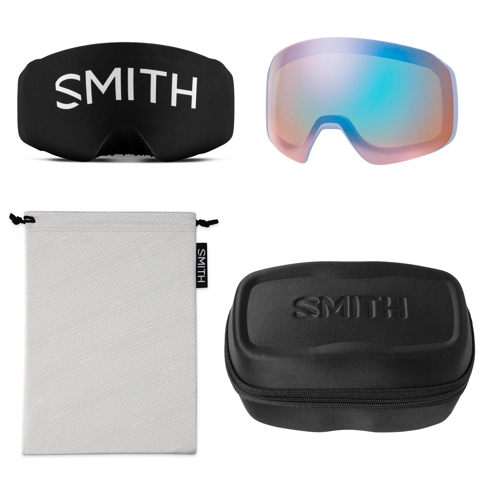 Masque de ski Smith - 4D MAG S - Bleu Aura - ChromaPop Everyday Blue Mirror 5