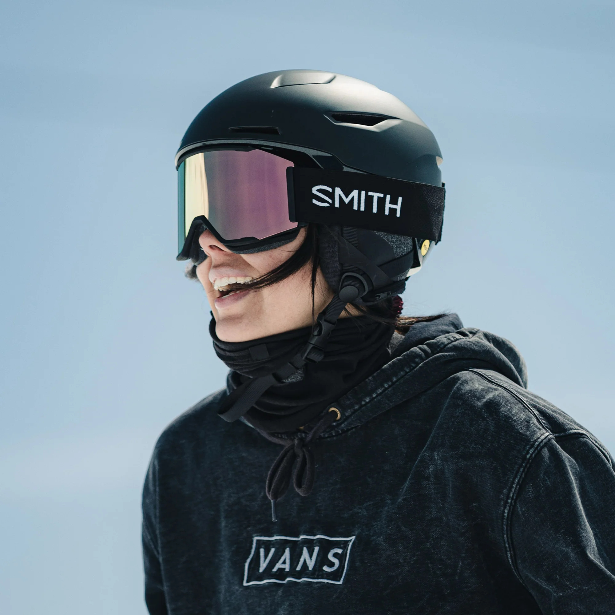 Masque de ski Smith - Squad MAG - Noir - ChromaPop Everyday Rose Gold Mirror 3