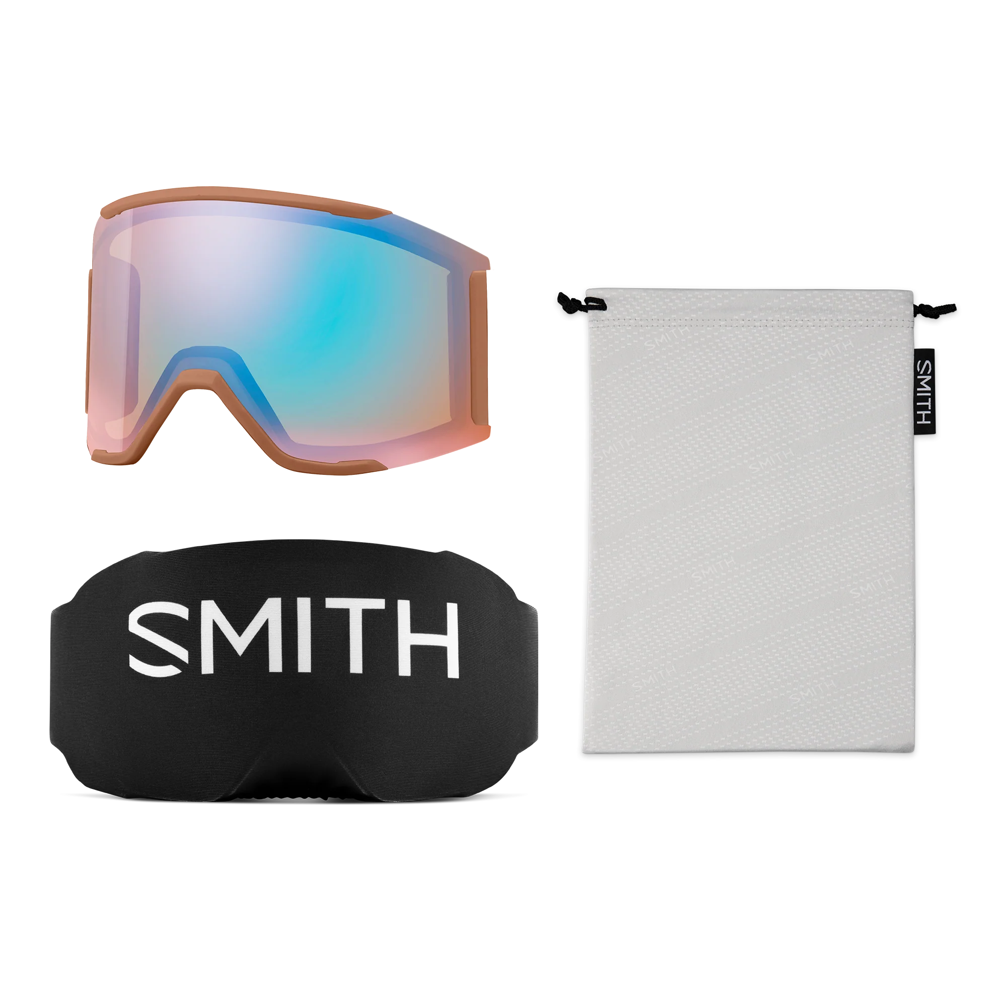 Masque de ski Smith - Squad MAG - Camel Warm Steel - ChromaPop Everyday Red Mirror 5