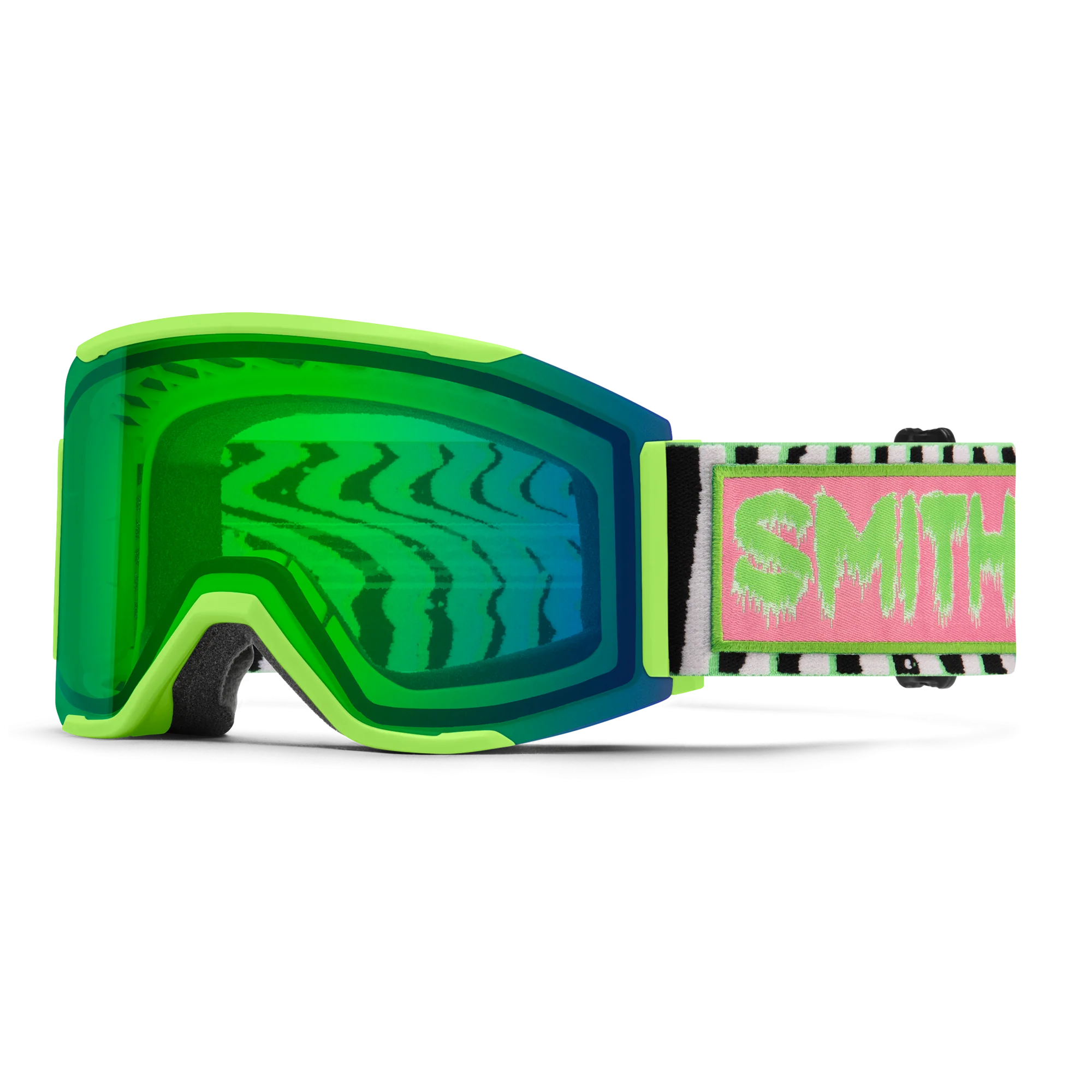 Masque de ski Smith - Squad MAG - Slime Static Shag - ChromaPop Everyday Green Mirror