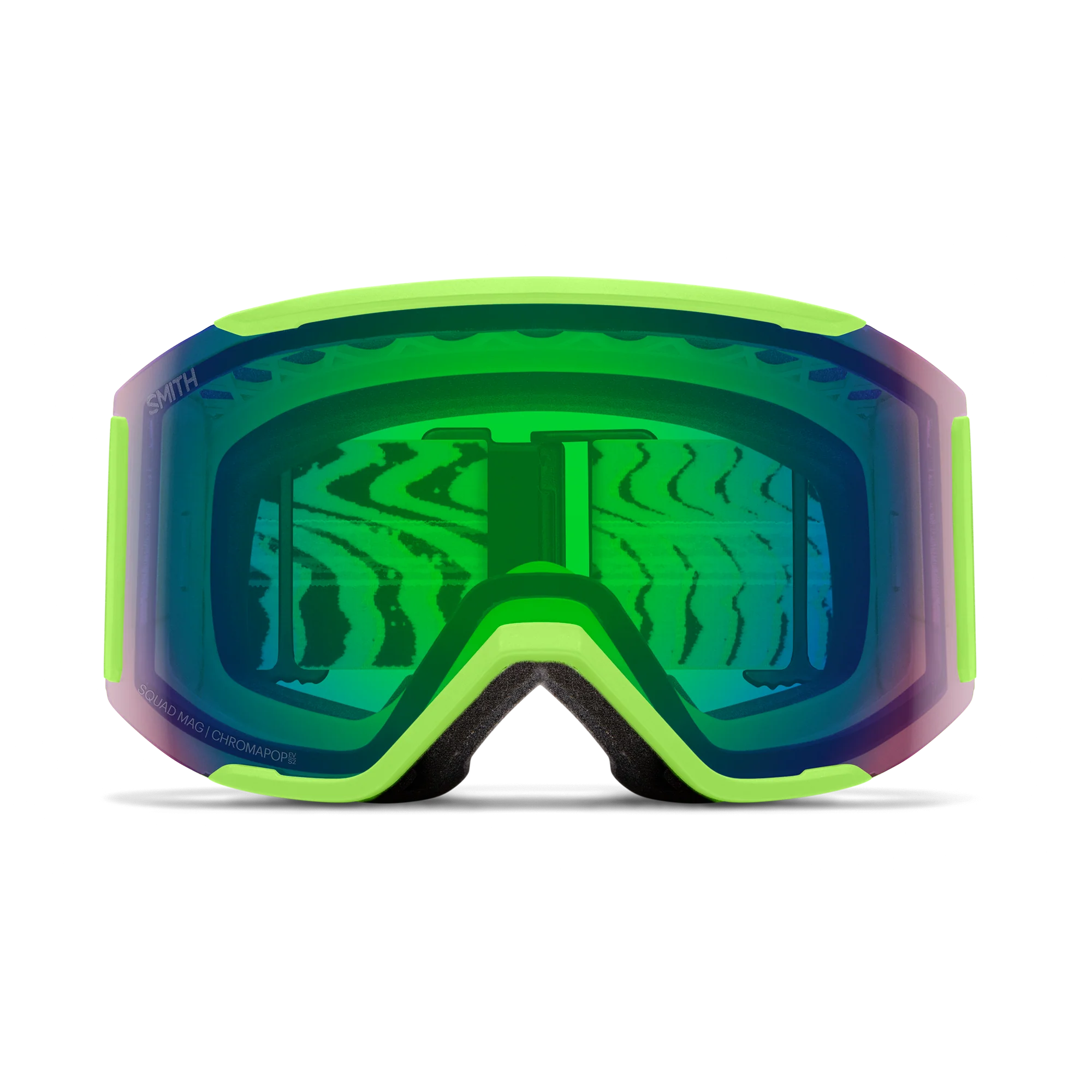 Masque de ski Smith - Squad MAG - Slime Static Shag - ChromaPop Everyday Green Mirror 2