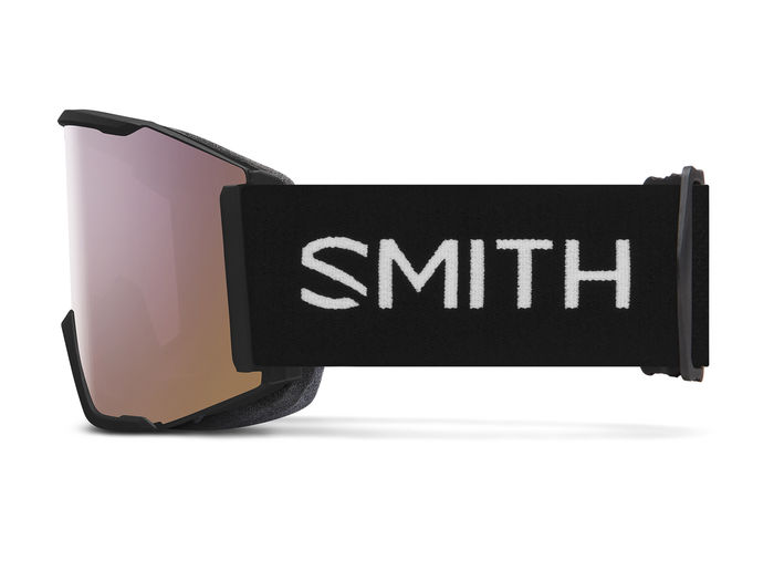 Masque de ski Smith - Squad MAG Low Bridge Fit - Noir - ChromaPop Everyday Rose Gold Mirror