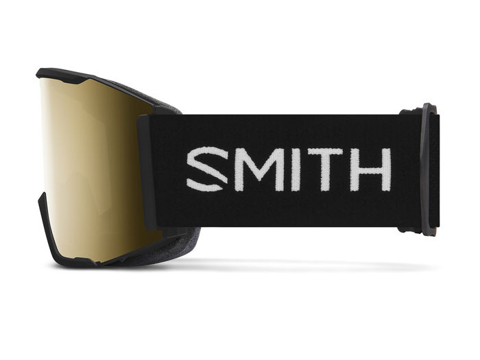Masque de ski Smith - Squad MAG Low Bridge Fit - Noir - ChromaPop Sun Black Gold Mirror