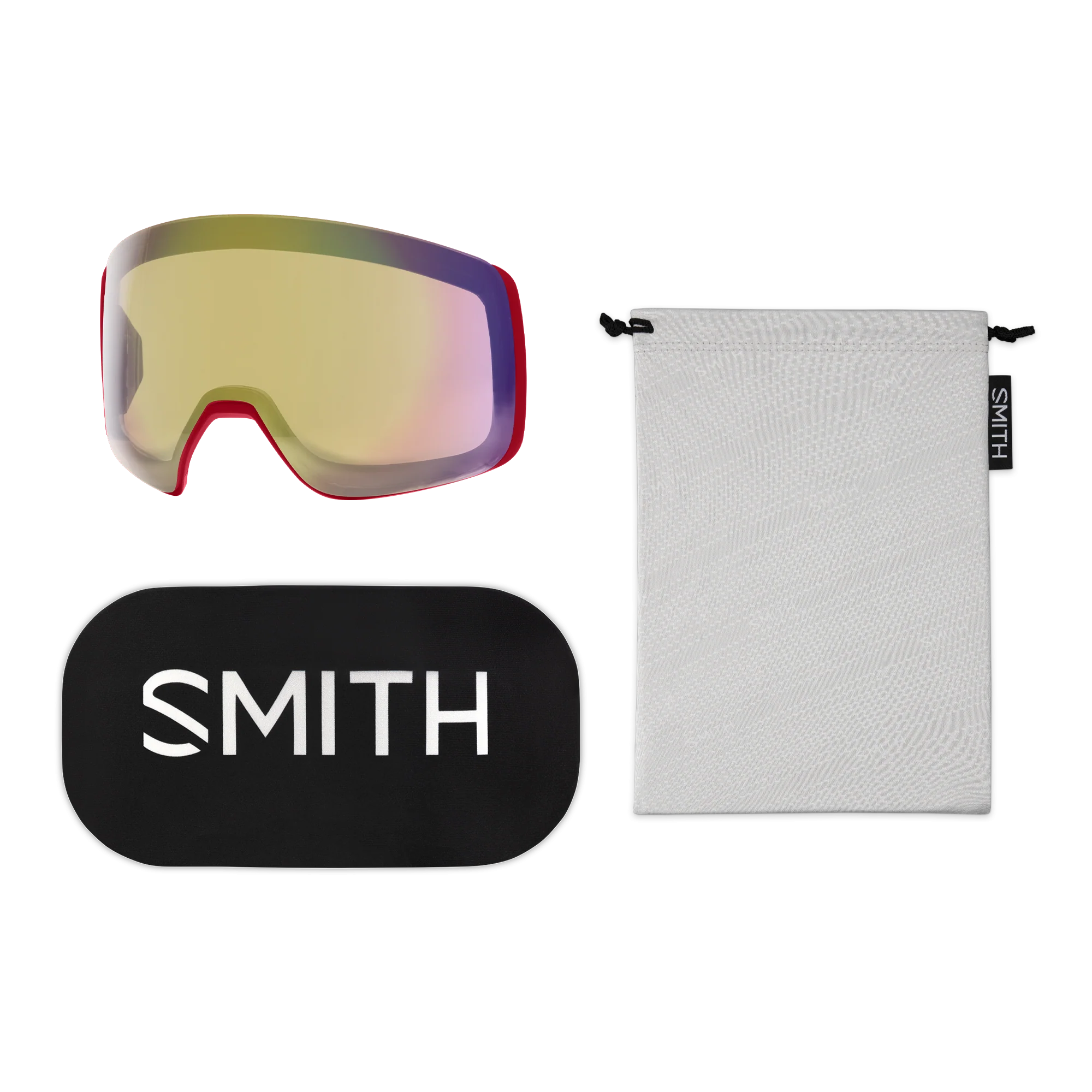 Masque de ski Smith - 4D MAG - Noir - ChromaPop Sun Red Mirror 2