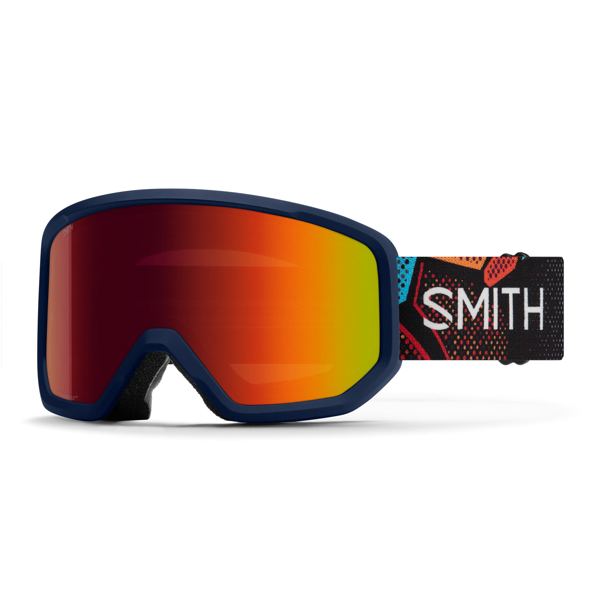 Masque de ski Smith - Transfer - Midnight Geo Alpine - Red Sol-X Mirror