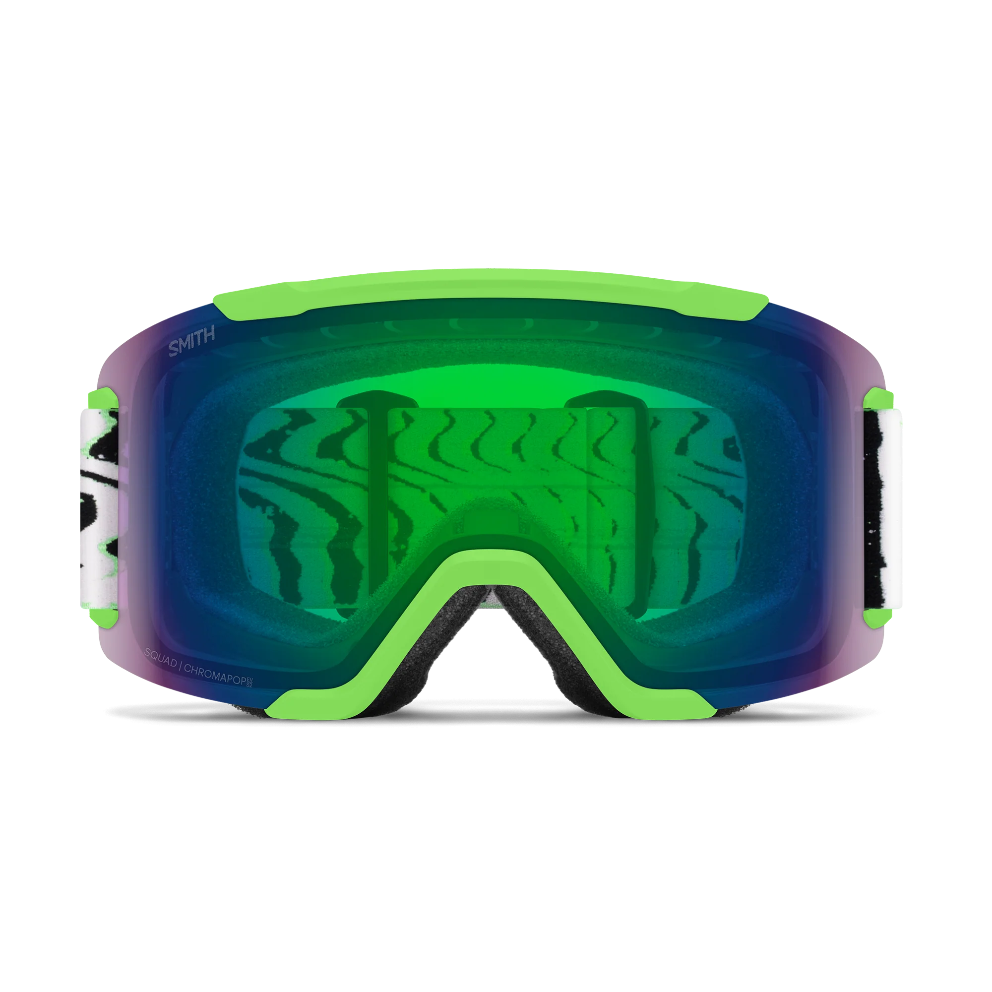 Masque de ski Smith - Squad - Slime Static Shag - ChromaPop Everyday Green Mirror 2