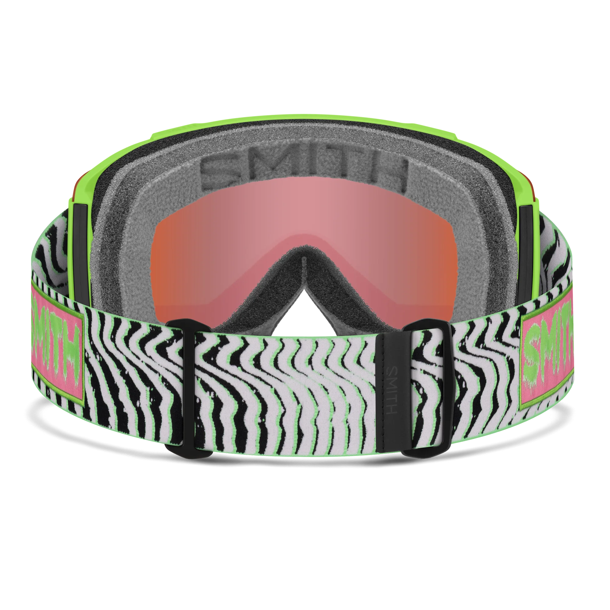 Masque de ski Smith - Squad - Slime Static Shag - ChromaPop Everyday Green Mirror 3