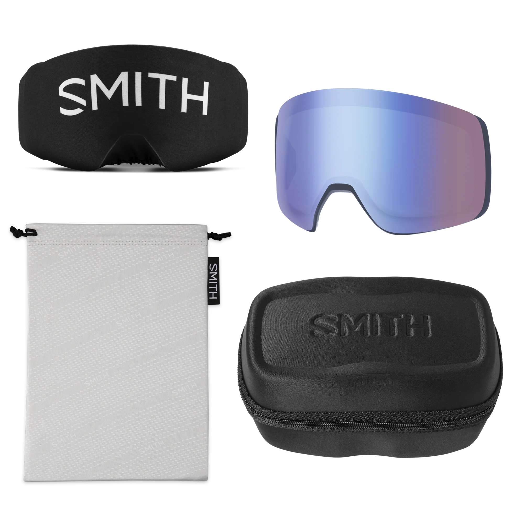 Masque de ski Smith - 4D MAG - Bleu marine Royal Navy - ChromaPop Everyday Blue Mirror 5