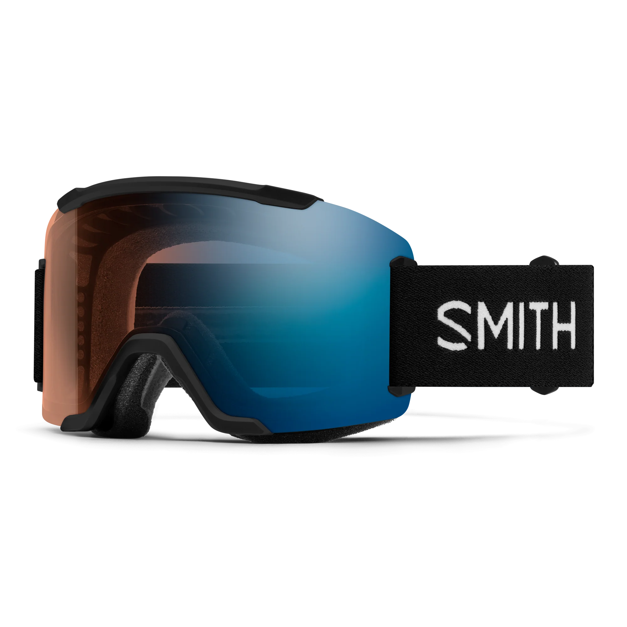 Masque de ski Smith - Squad - Noir - ChromaPop Pro Photochromic Blue Mirror