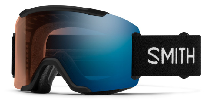 Masque de ski Smith - Squad Low Bridge Fit - Noir - ChromaPop Pro Photochromic Blue Mirror