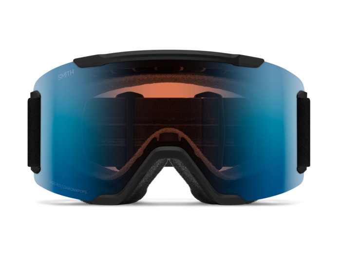 Masque de ski Smith - Squad Low Bridge Fit - Noir - ChromaPop Pro Photochromic Blue Mirror 2