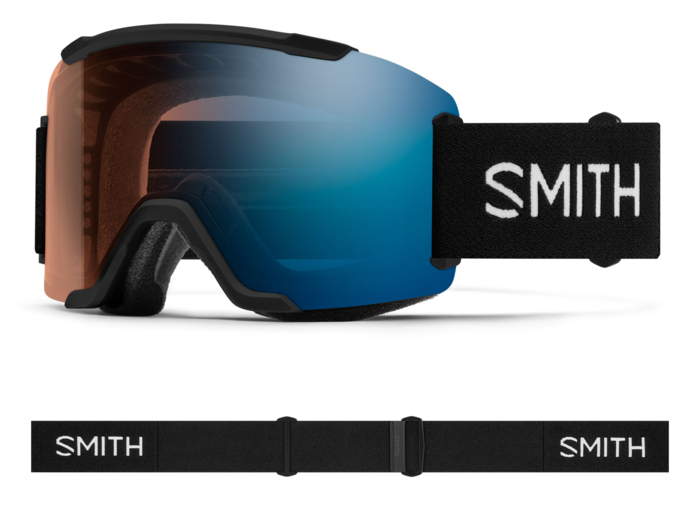 Masque de ski Smith - Squad Low Bridge Fit - Noir - ChromaPop Pro Photochromic Blue Mirror 4