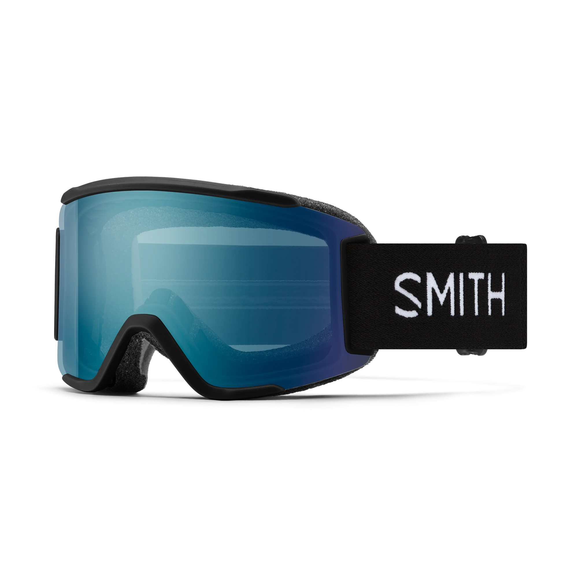 Masque de ski Smith - Squad S - Noir - ChromaPop Everyday Blue Mirror