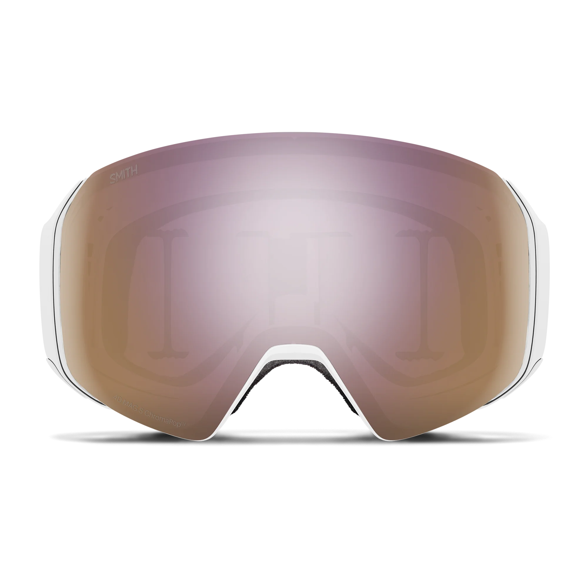 Masque de ski Smith - 4D MAG S - Blanc Chunky Knit - ChromaPop Everyday Rose Gold Mirror 2