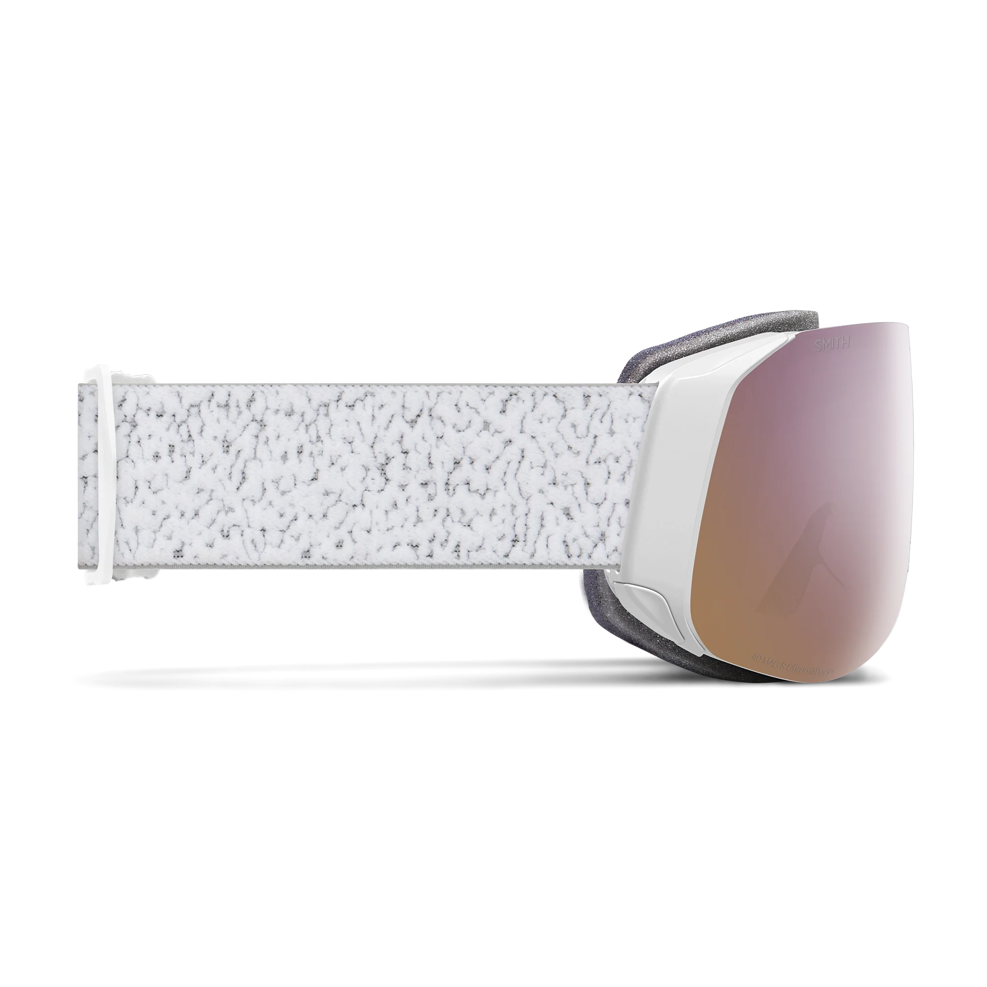 Masque de ski Smith - 4D MAG S - Blanc Chunky Knit - ChromaPop Everyday Rose Gold Mirror 4