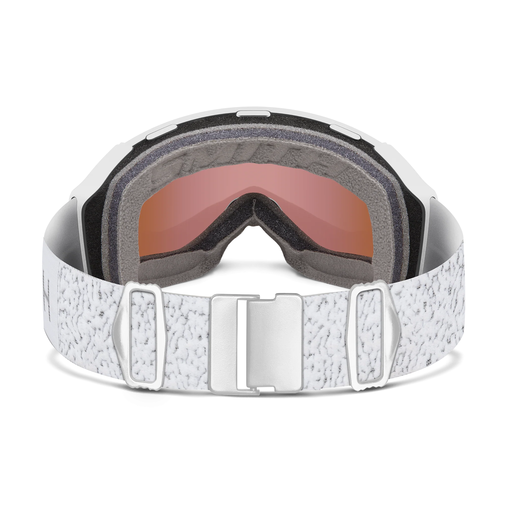 Masque de ski Smith - 4D MAG S - Blanc Chunky Knit - ChromaPop Everyday Rose Gold Mirror 5