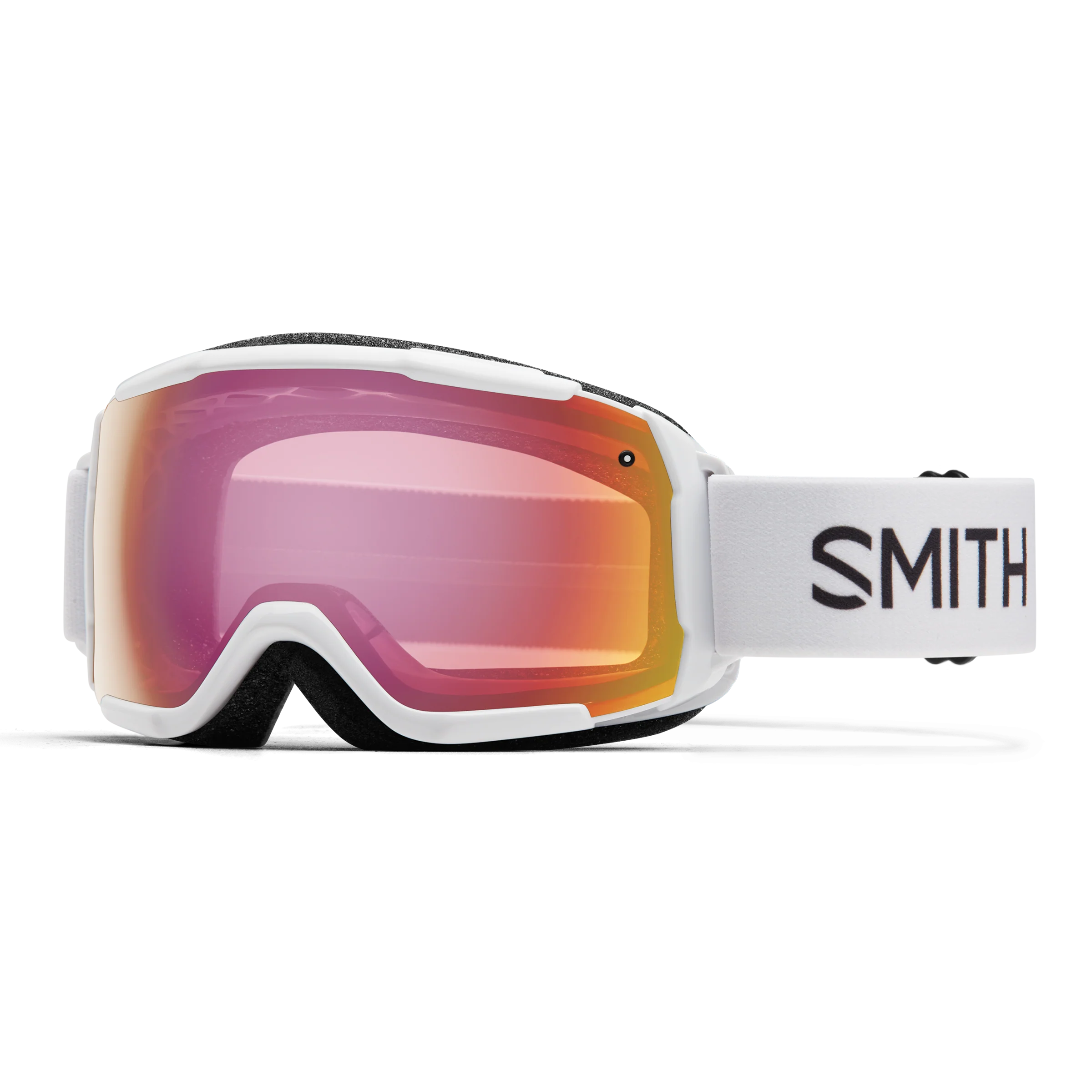 Masque de ski enfant Smith - Grom - Blanc - Red Sensor Mirror
