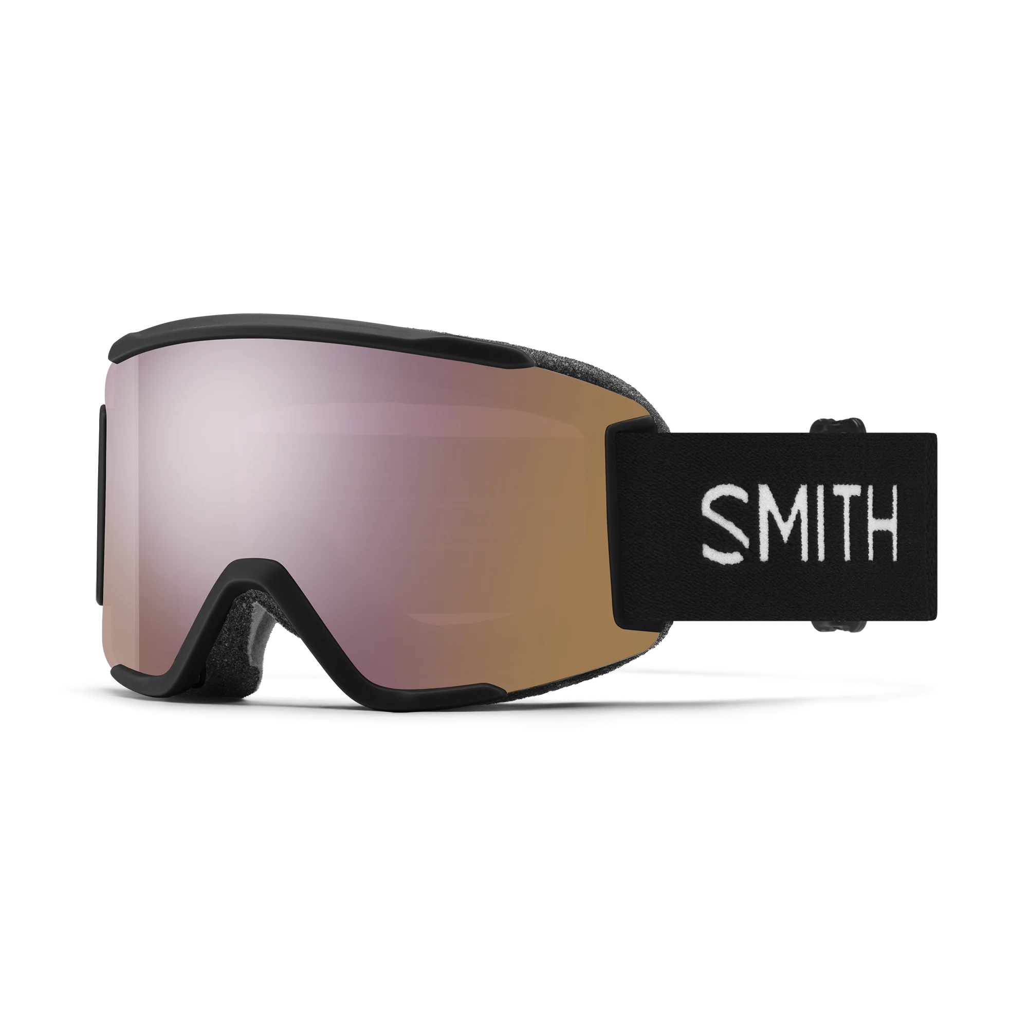 Masque de ski Smith - Squad S - Noir - ChromaPop Everyday Rose Gold Mirror