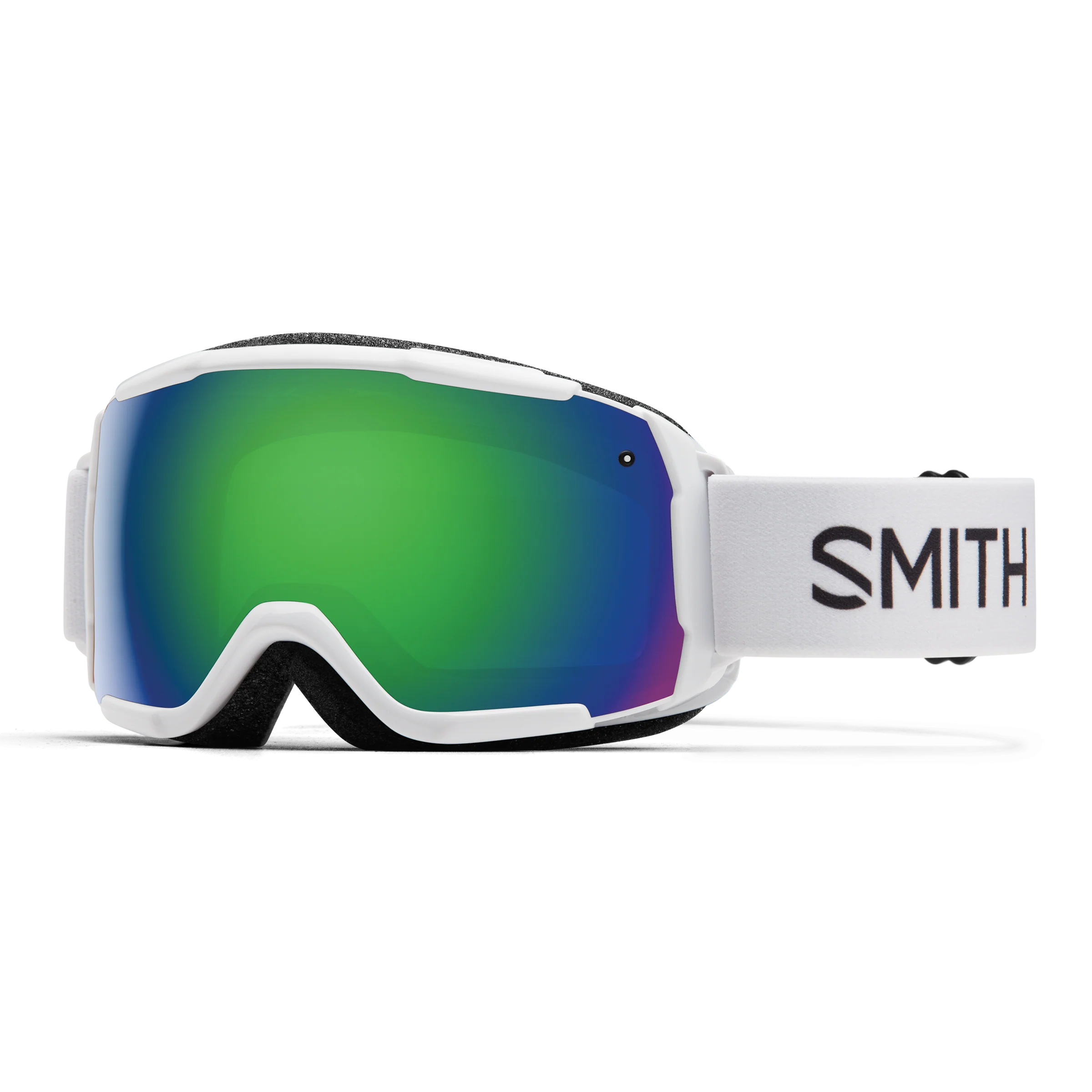 Masque de ski enfant Smith - Grom - Blanc - Green Sol-X Mirror