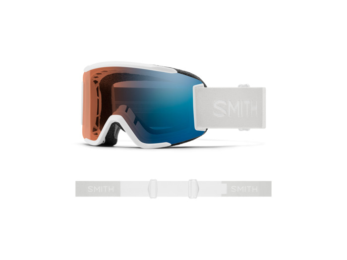 Masque de ski Smith - Squad S - Blanc Vapor - ChromaPop Pro Photochromic Blue Mirror 2