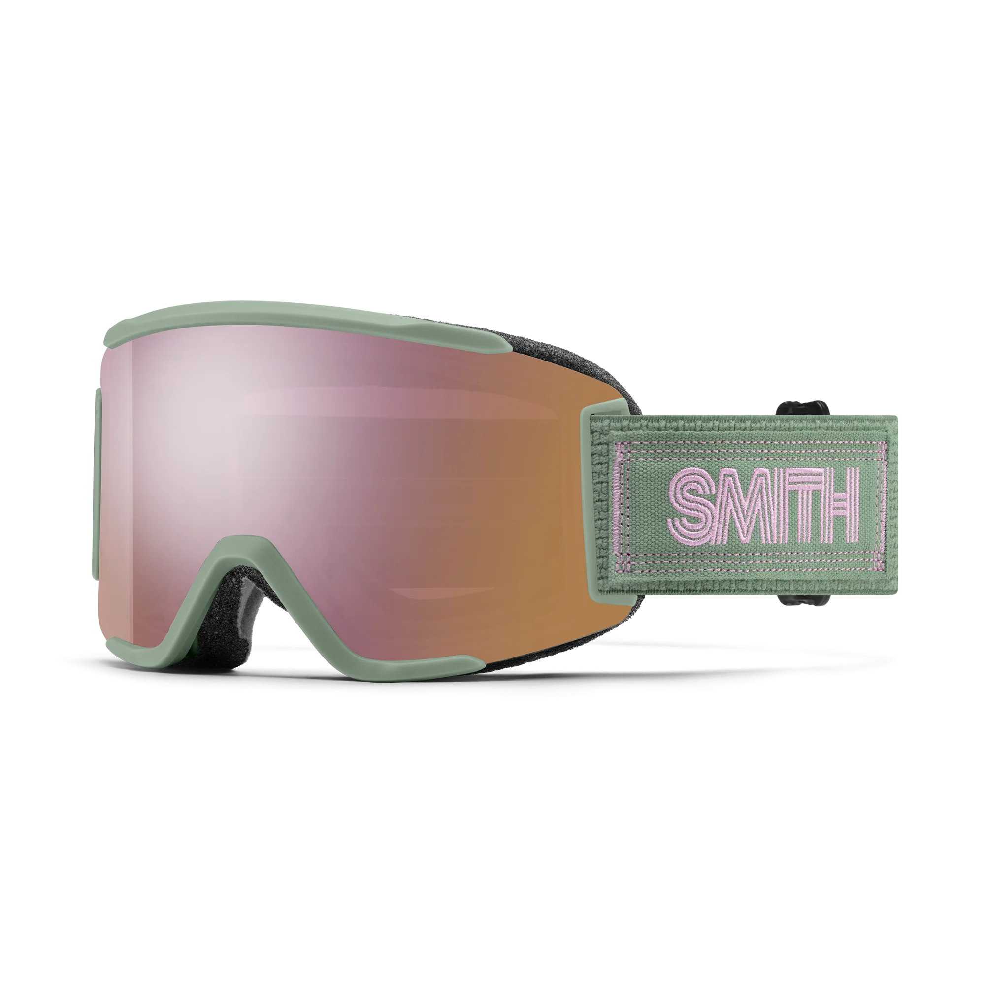 Masque de ski Smith - Squad S - Olive Warm Steel - ChromaPop Everyday Rose Gold Mirror