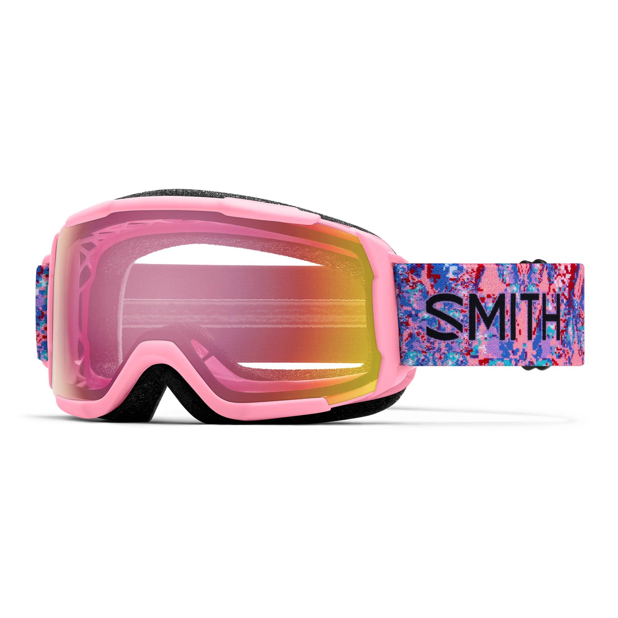 Masque de ski enfant Smith - Grom - Bright Pink Lofi Butterfly - Red Sensor Mirror