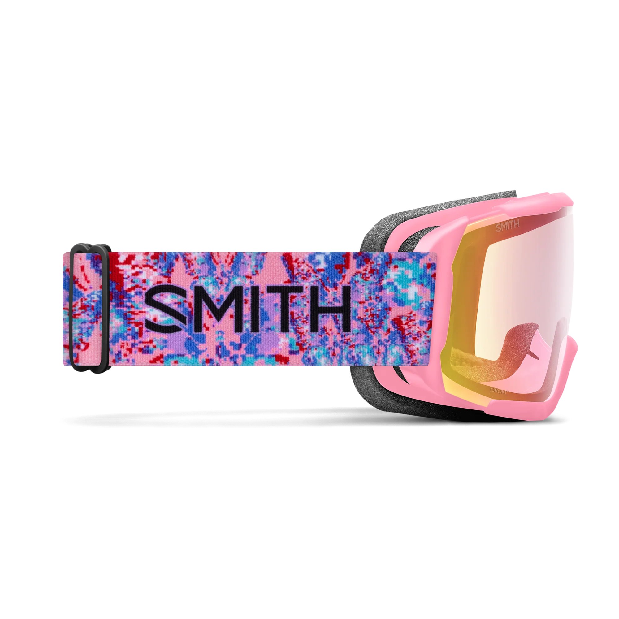 Masque de ski enfant Smith - Grom - Bright Pink Lofi Butterfly - Red Sensor Mirror